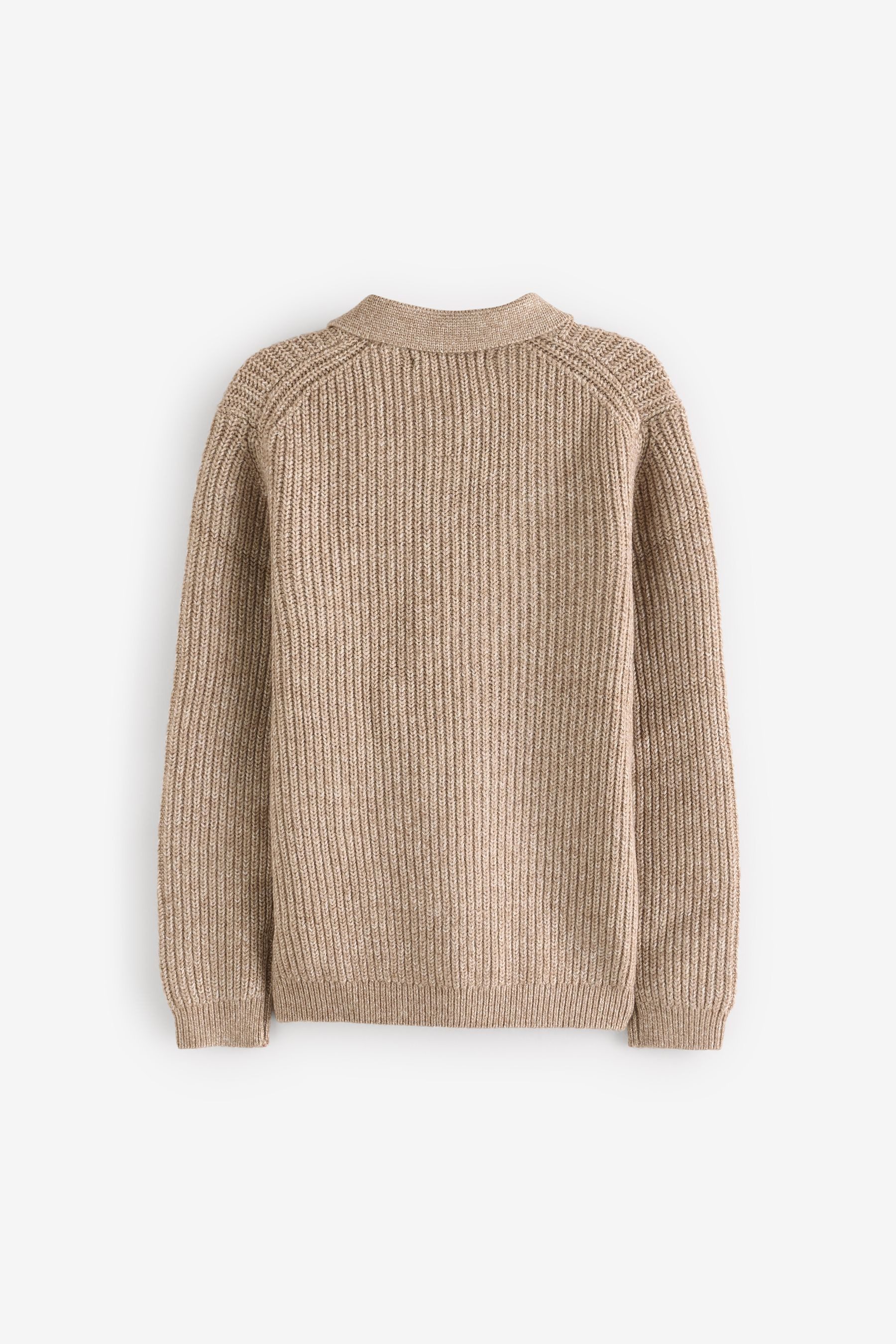 Next Polokragenpullover Langärmeliges Poloshirt mit RV-Kragen günstig online kaufen