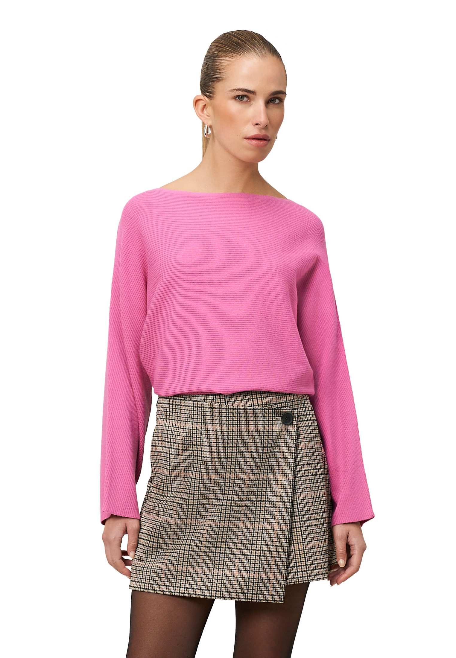 Zero Strickpullover Damen mit U-Bootausschnitt (1-tlg) Plain/ohne Details