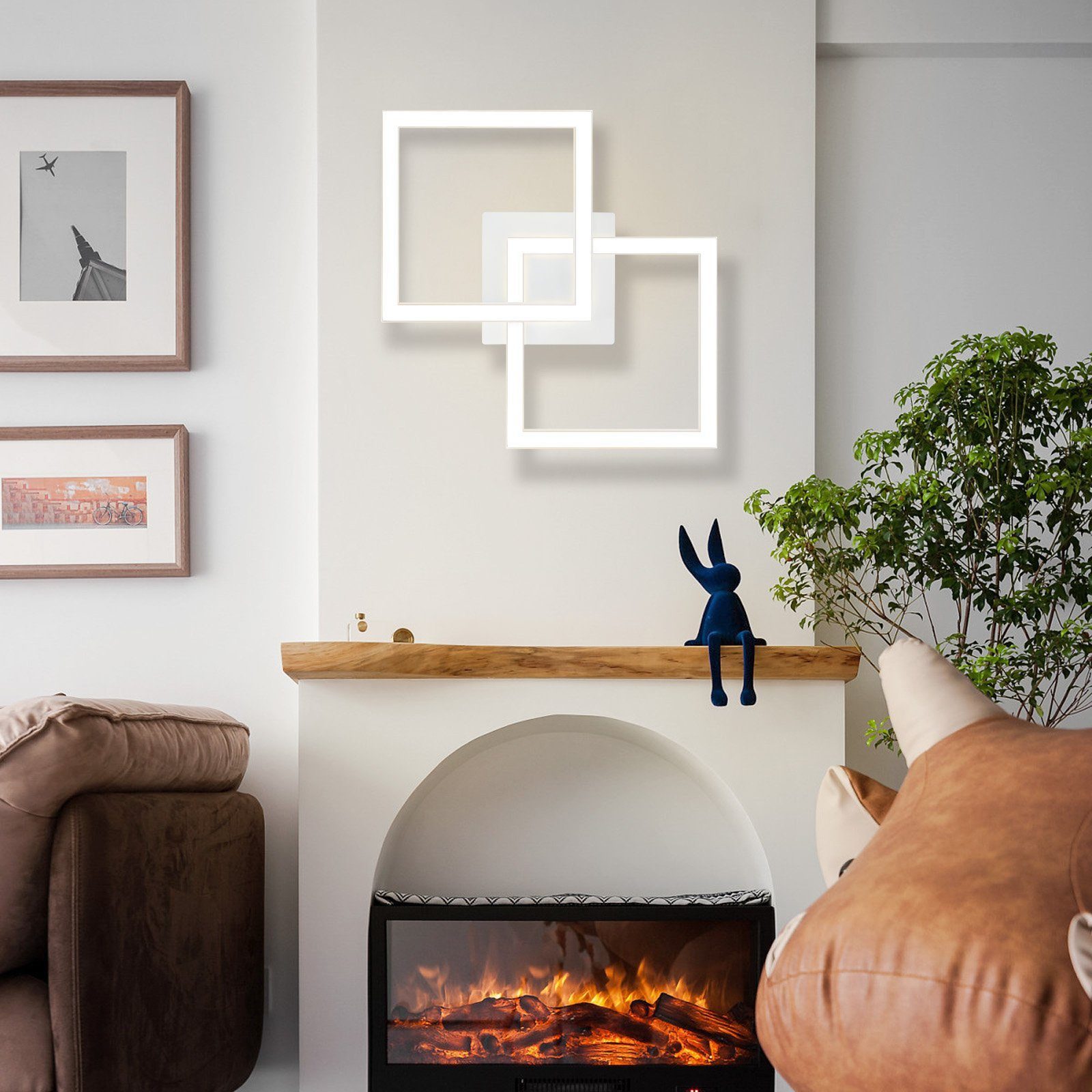 Nettlife LED Deckenleuchte Modern Deckenlampe Wohnzimmerlampe 24W Warmweiss günstig online kaufen