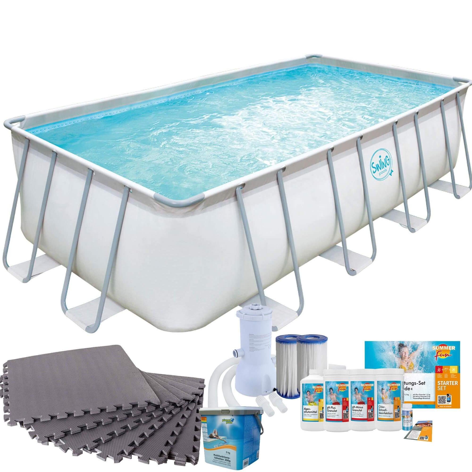 Pool Framepool Polygroup Summer Waves Elite Frame Pool hellgrau