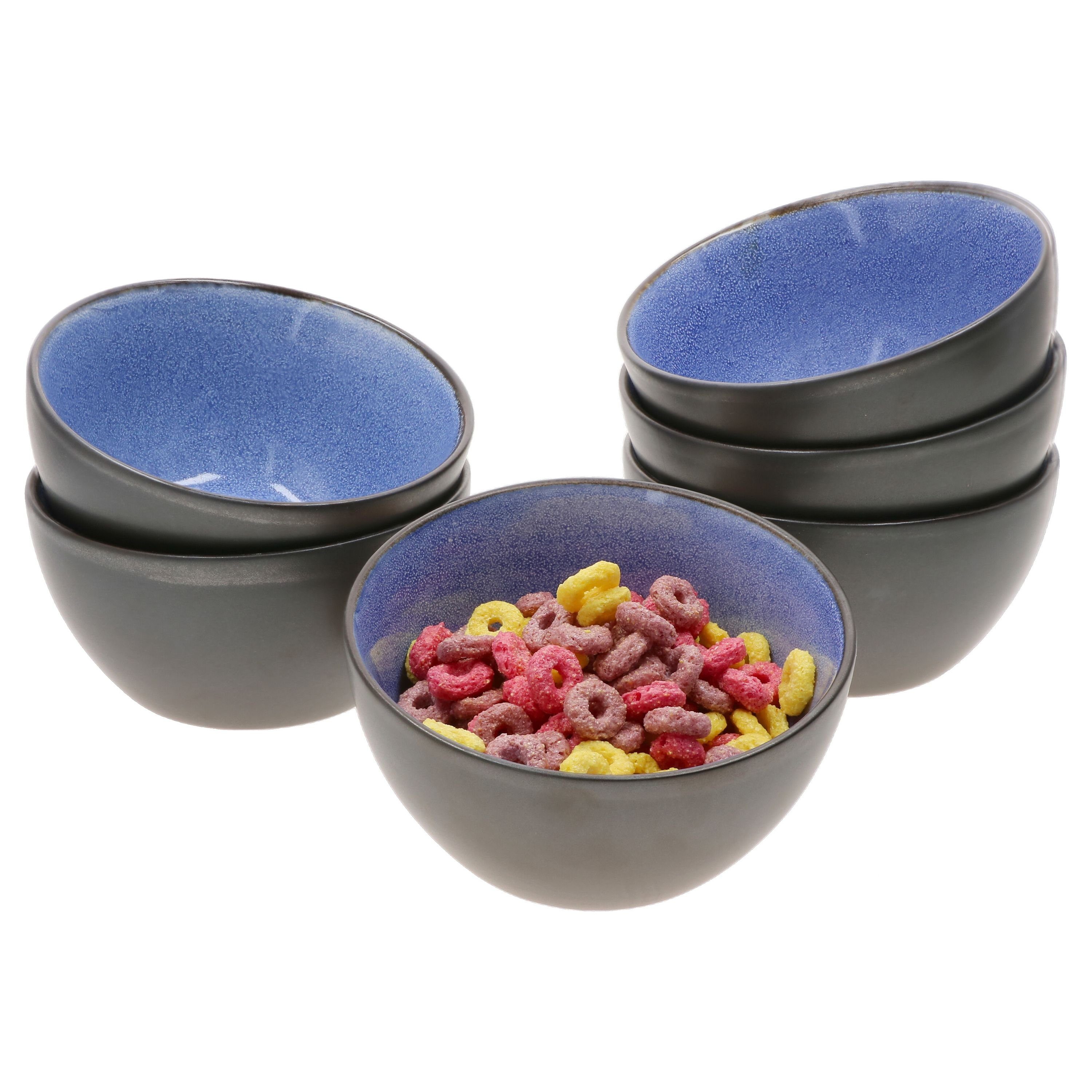 Steingut 13,7cm 6er Glaze MamboCat Müslischale 24321836, Santorini Dessertschale - Set Blue Reactive