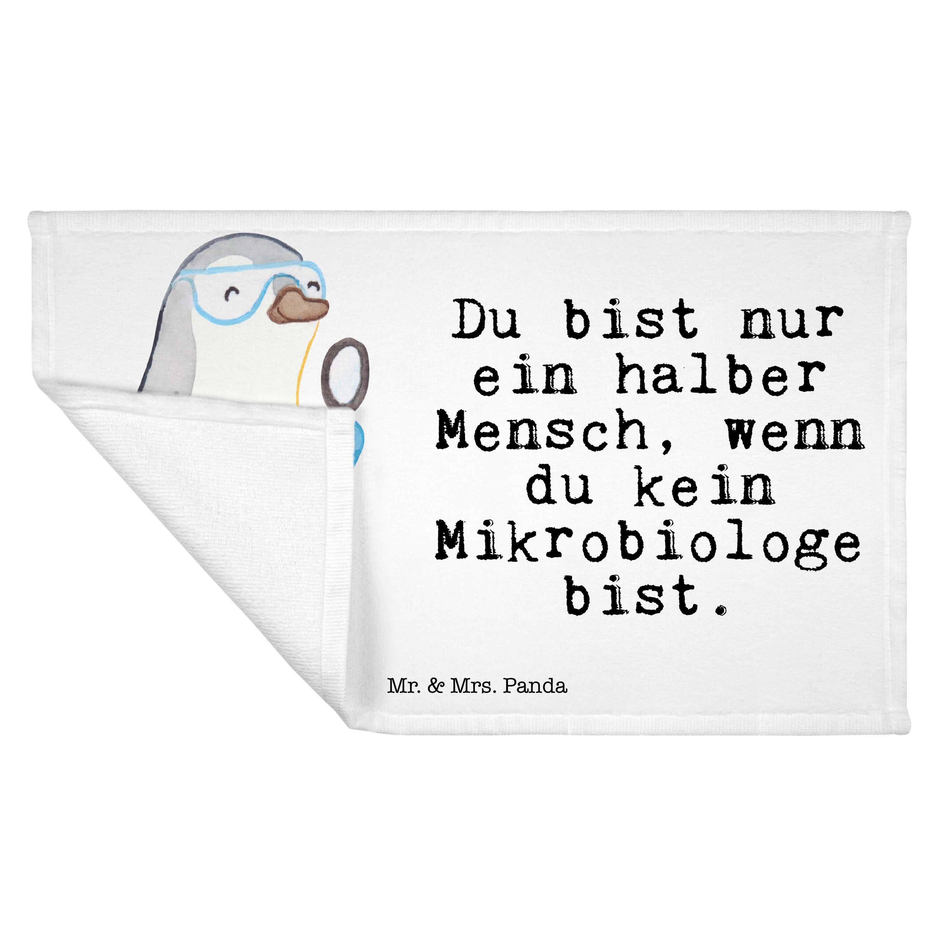 Mikrobiologe Mr. Handtuch Mrs. Herz Panda Geschenk, (1-St) Kollege, Weiß - - mit & Frottier, Kollegin,