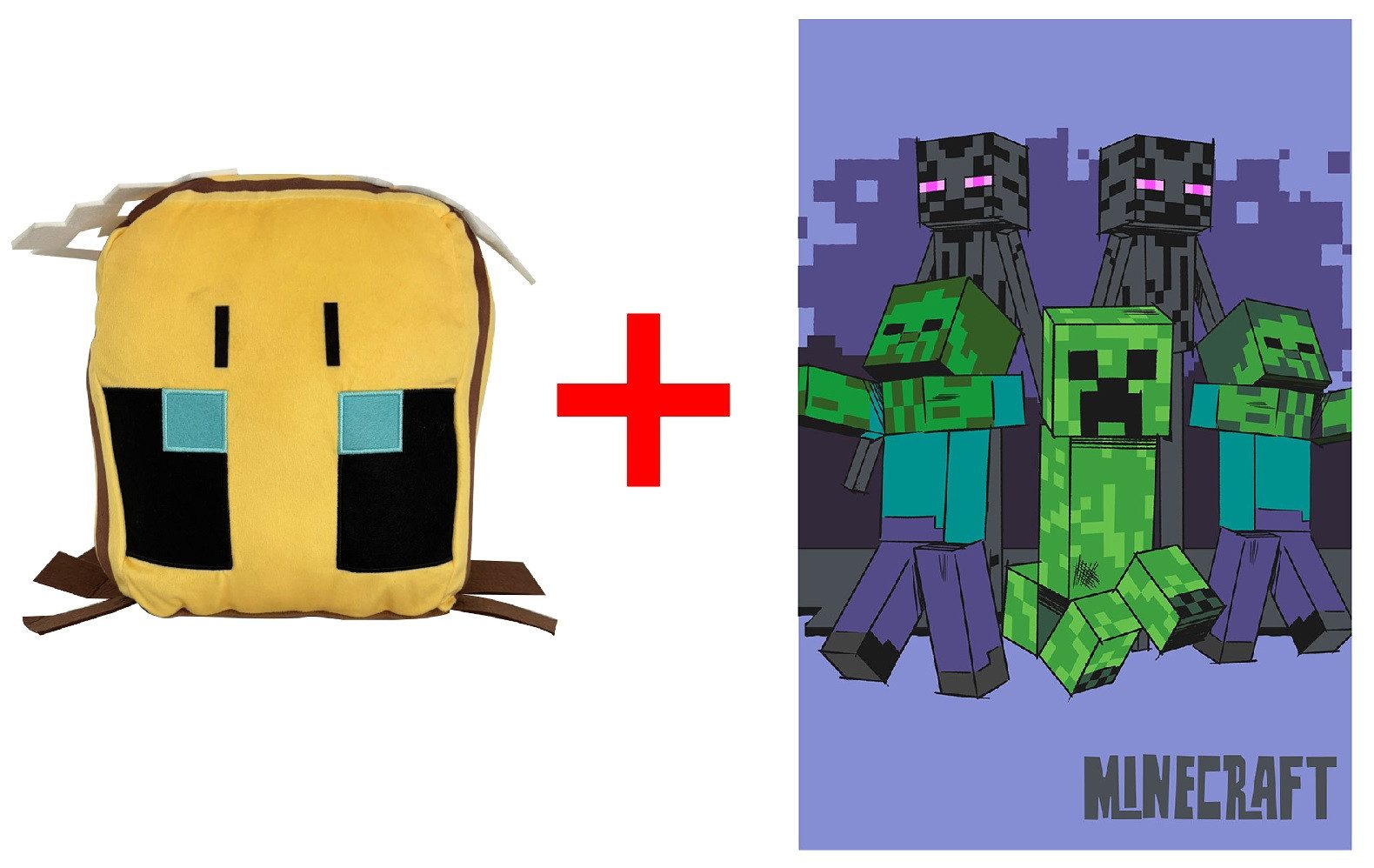 Minecraft Plüschfigur Minecraft Biene Plüschfigur 25 cm + Fleecedecke 100x150cm Set