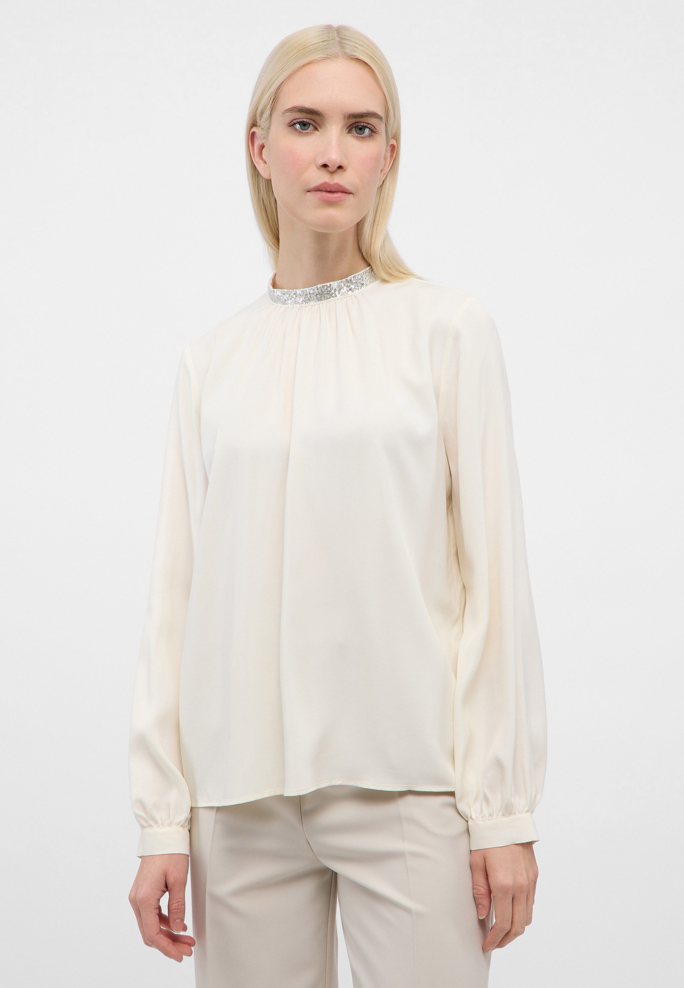 Eterna Blusentop ETERNA LOOSE FIT Langarm Bluse wollweiß viskose 5270-04-D350