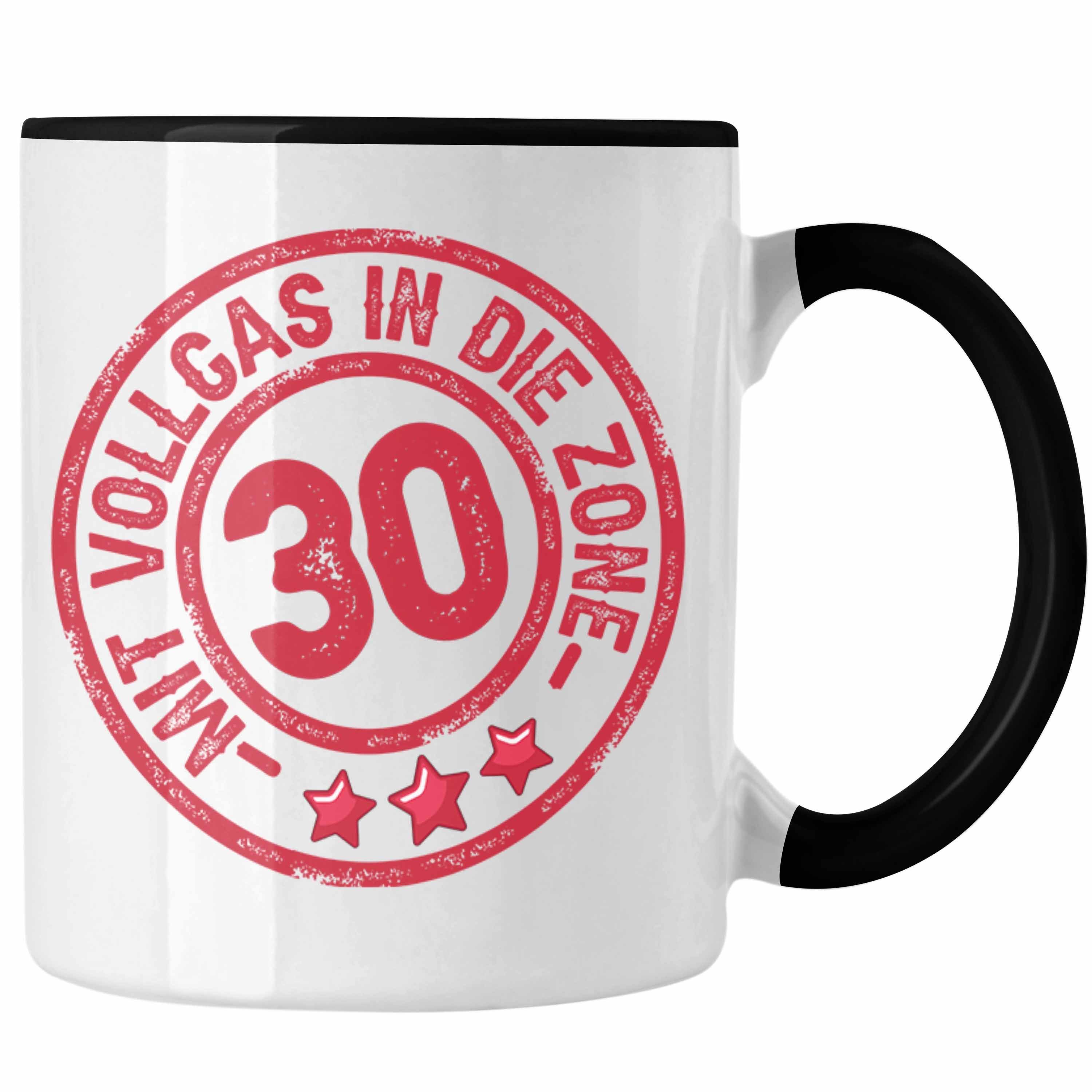 Vollgas Trendation Geburtstag Die Tasse 30 Mit Zon 30er Tasse In Schwarz Kaffee-Becher Geschenk