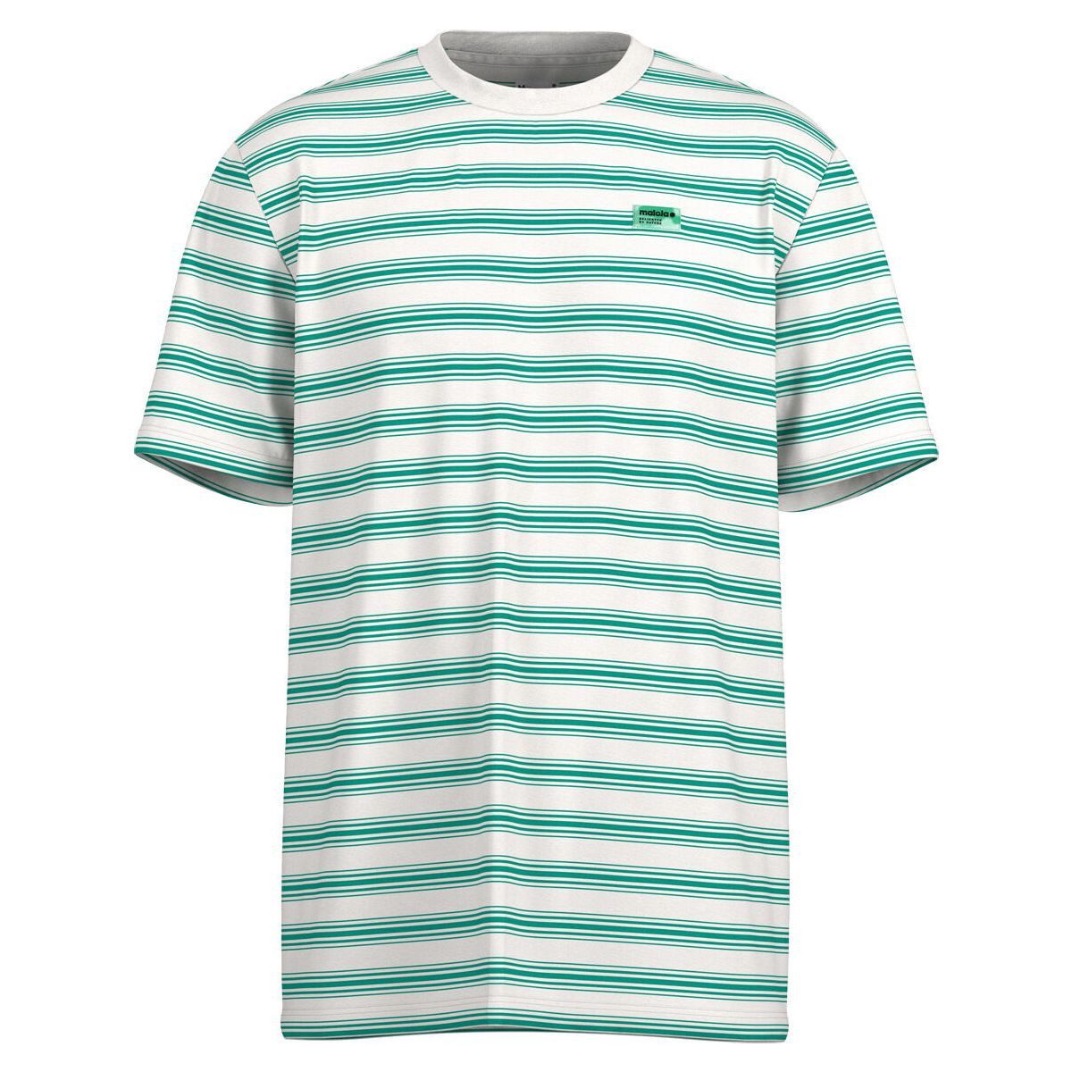 Maloja Kurzarmshirt GriffinM. Bio-Baumwoll-T-Shirt im Boxy Fit mit garngefärbten Streifen. Drei