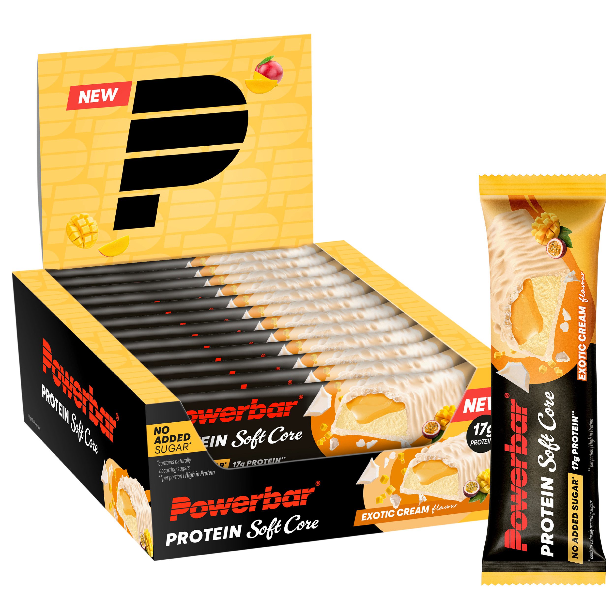 PowerBar Soft Core Exotic Cream 12x48g High Protein Low Sugar Riegel Energieriegel, 12 St.