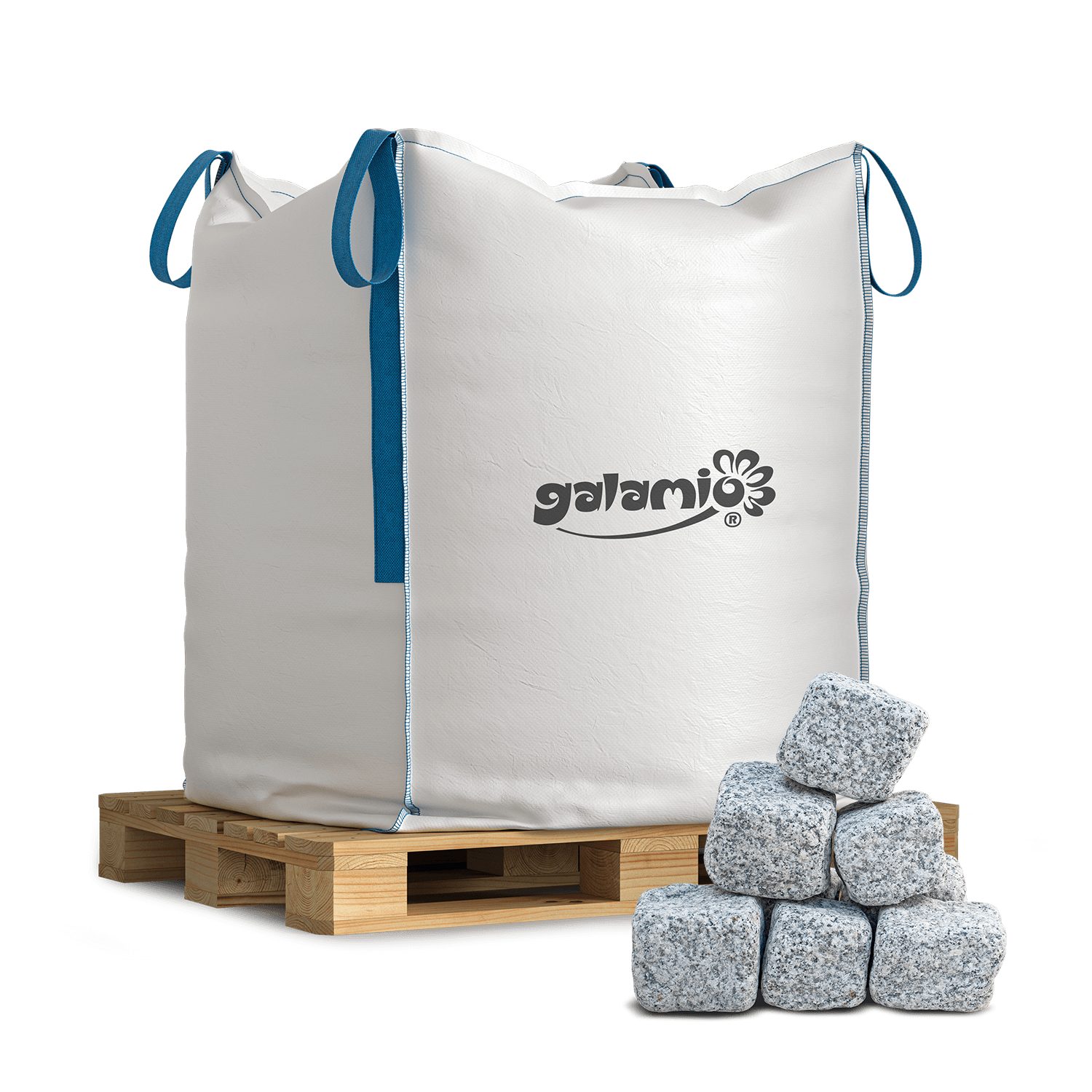 GALAMIO Stein Granit 8/11 getrommelt, (Palette, 1 St)