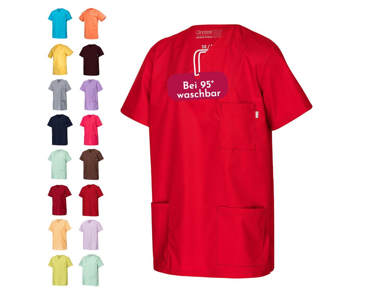 Clinotest Funktionsbluse Kasack Damen & Herren - 95 Grad waschbare, kochfest ohne einzulaufen (1-tlg) Schlupfkasack aus Baumwolle & Polyester - Berufsbekleidung für Pflege
