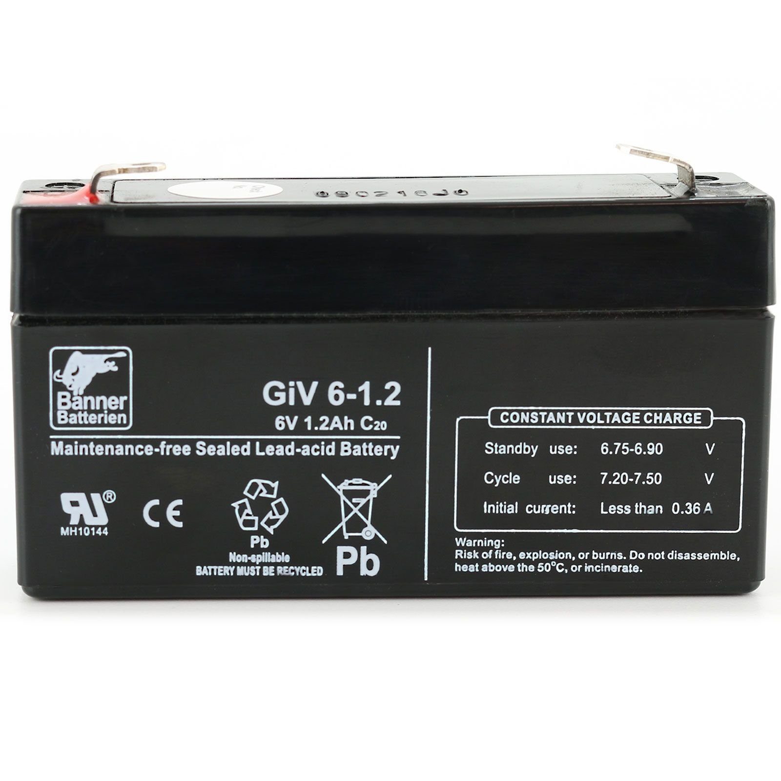 Banner Batterien Batterie Stand by Bull 6 Volt 1,2Ah GiV 06-1.2 Batterie, 6 Volt 1,2Ah GiV 06-1.2