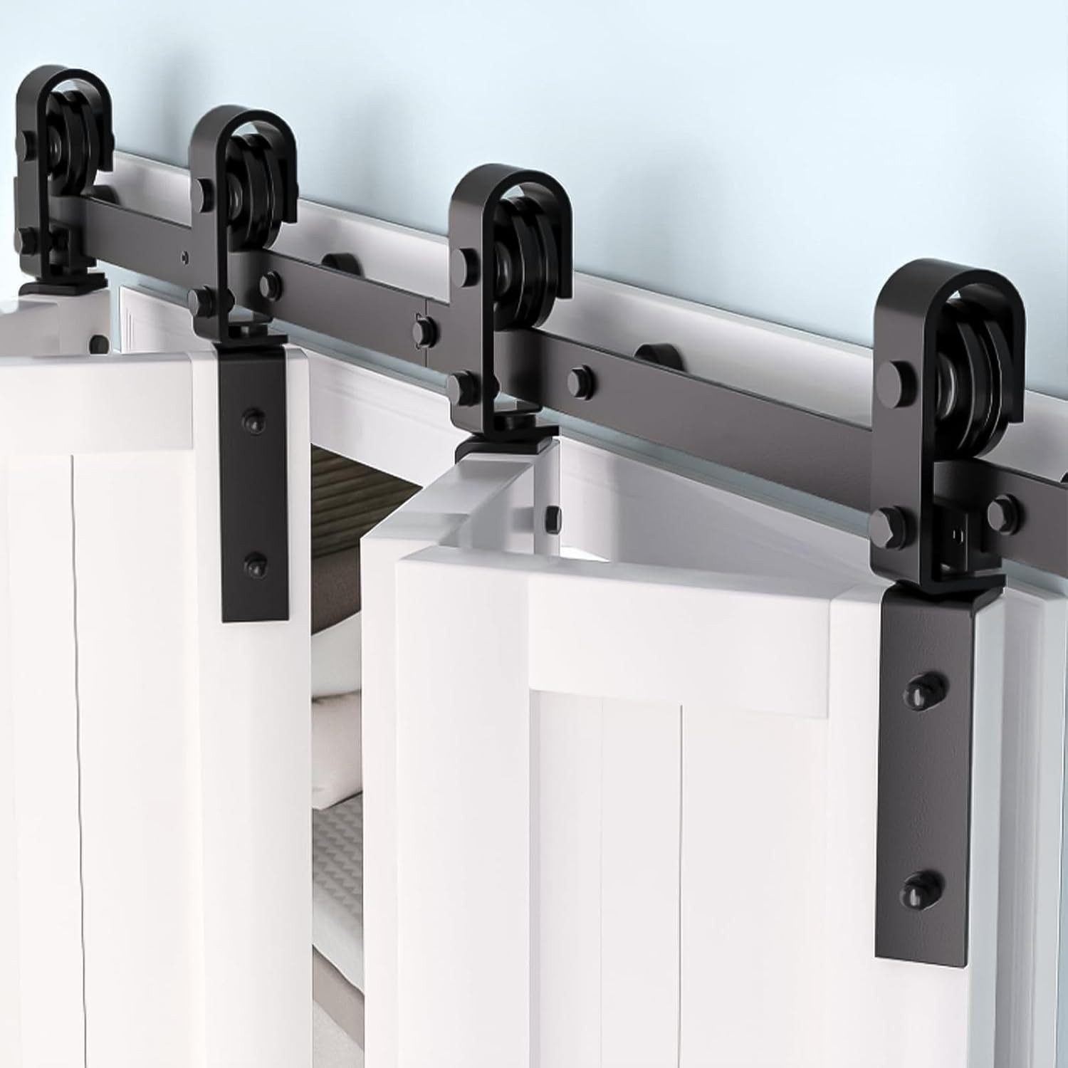 GarveeMore Schiebetür Schiebetürsystem 91/132/182cm, Schiebetürbeschlag Set günstig online kaufen