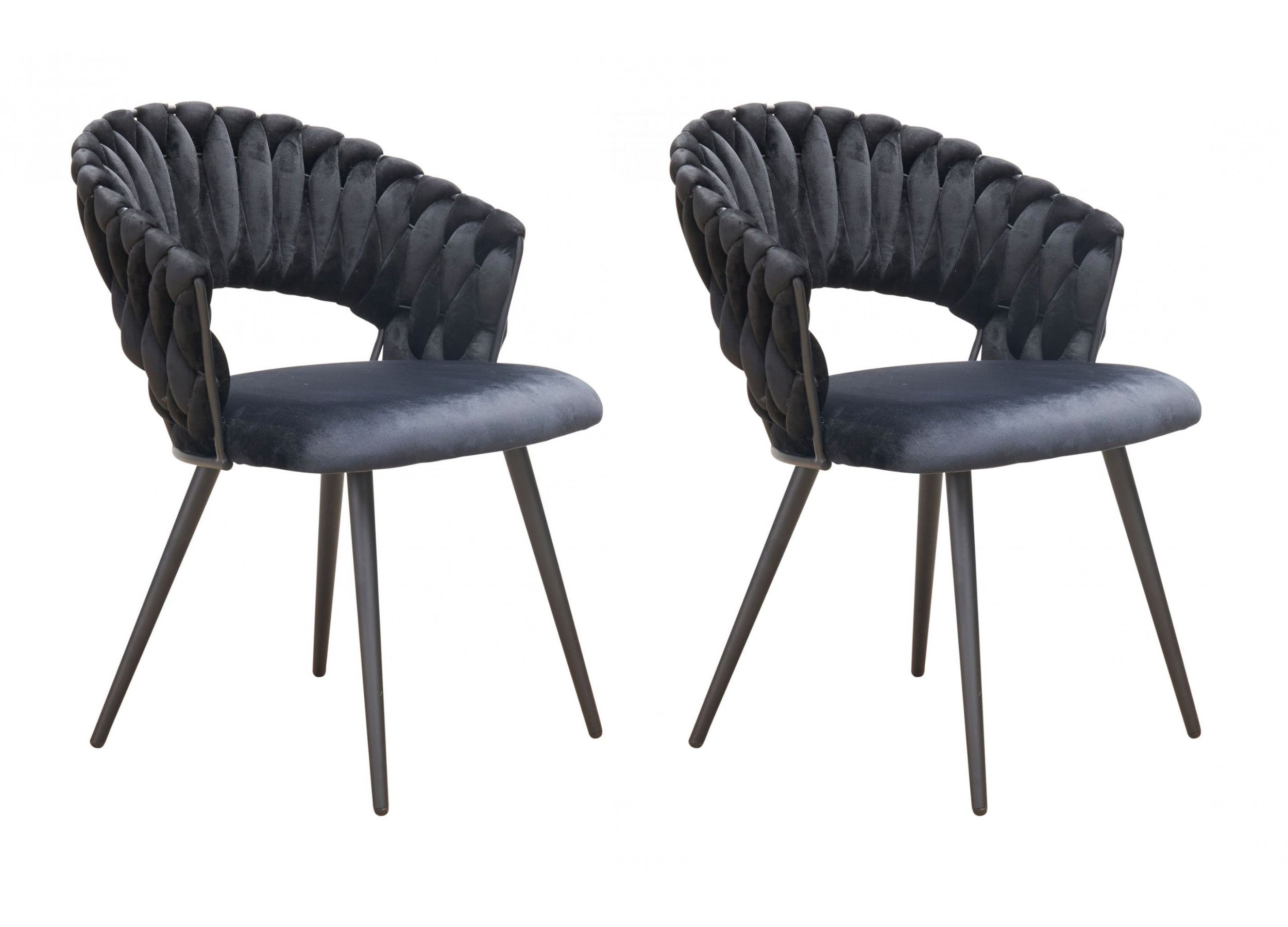 LC Home Esszimmerstuhl »Nancy« Flechtoptik Samt Armlehnstuhl Designerstuhl günstig online kaufen