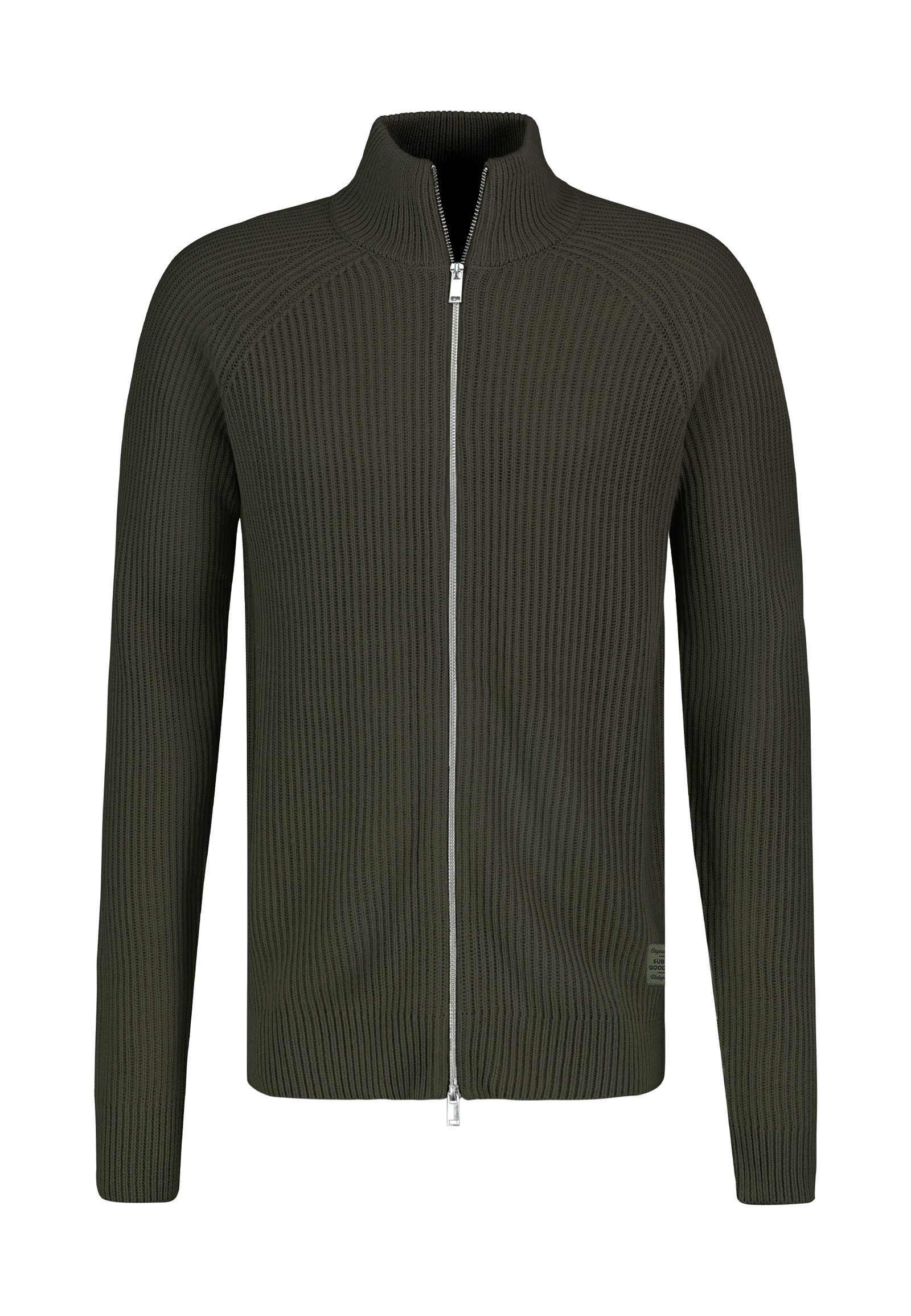 SUBLEVEL Strickjacke Herren Cardigan Strick mit Stehkragen Stehkragen, leichte Herbstjacke