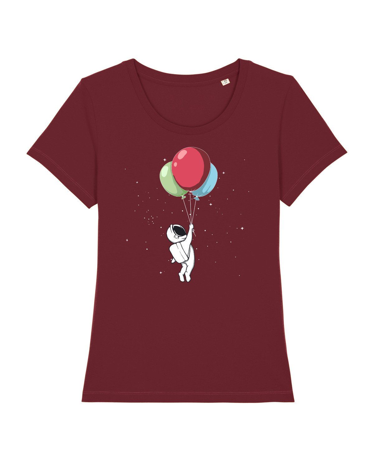 wat? Apparel Print-Shirt Little Balloon Astronaut (1-tlg) weinrot