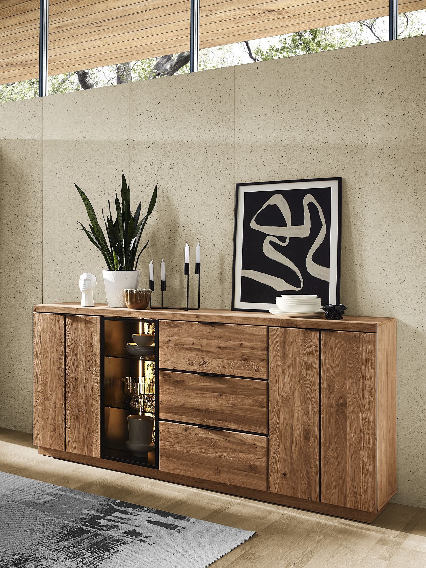 HARPER Sideboard Sideboard HARPER WINBURG BHT 180x93x48 cm braun Kommode Bürokommode