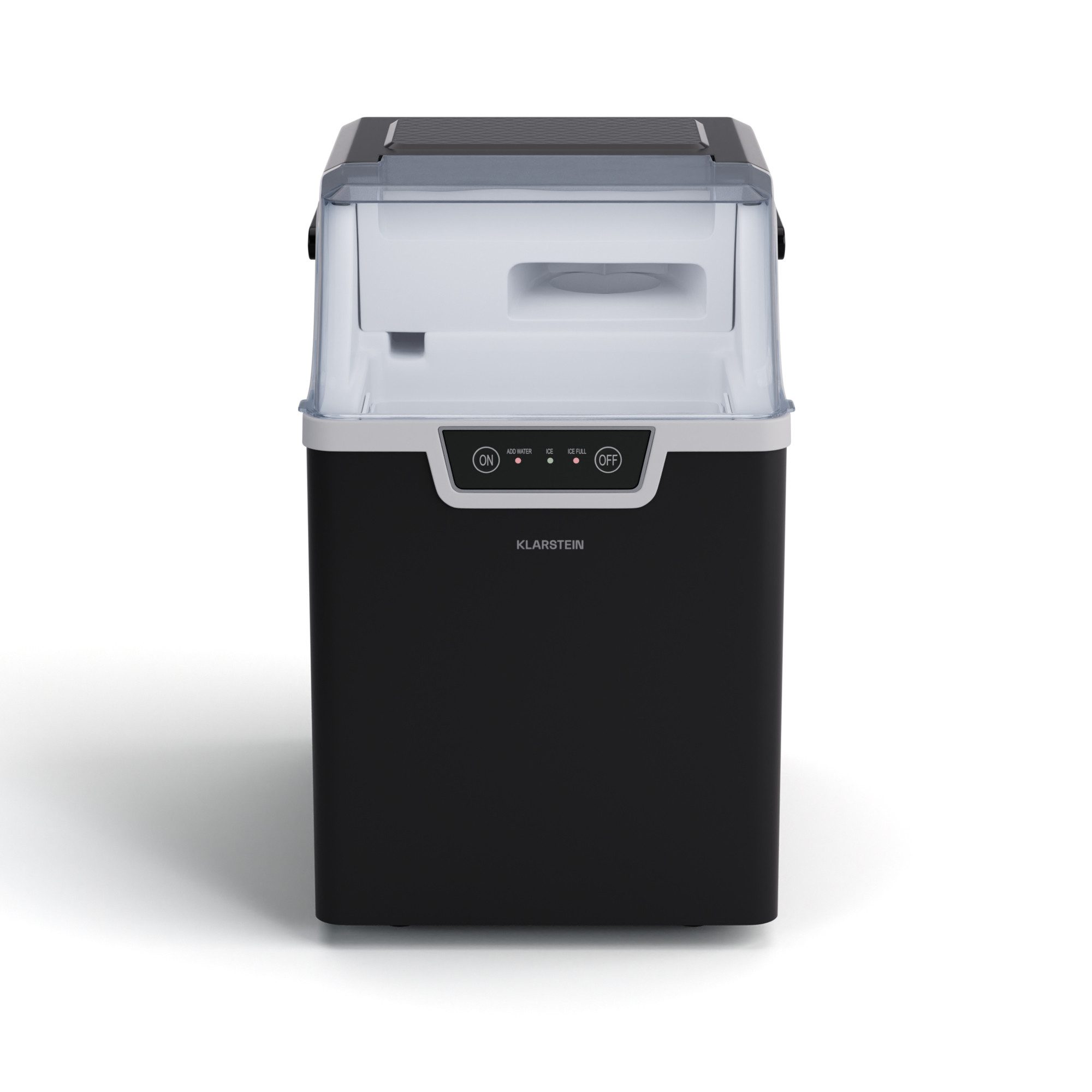 Klarstein Eiswürfelmaschine Wallberg nugget ice maker 12 kg black, Elektrischer Eiswürfelbereiter Eismachinen Wassertank