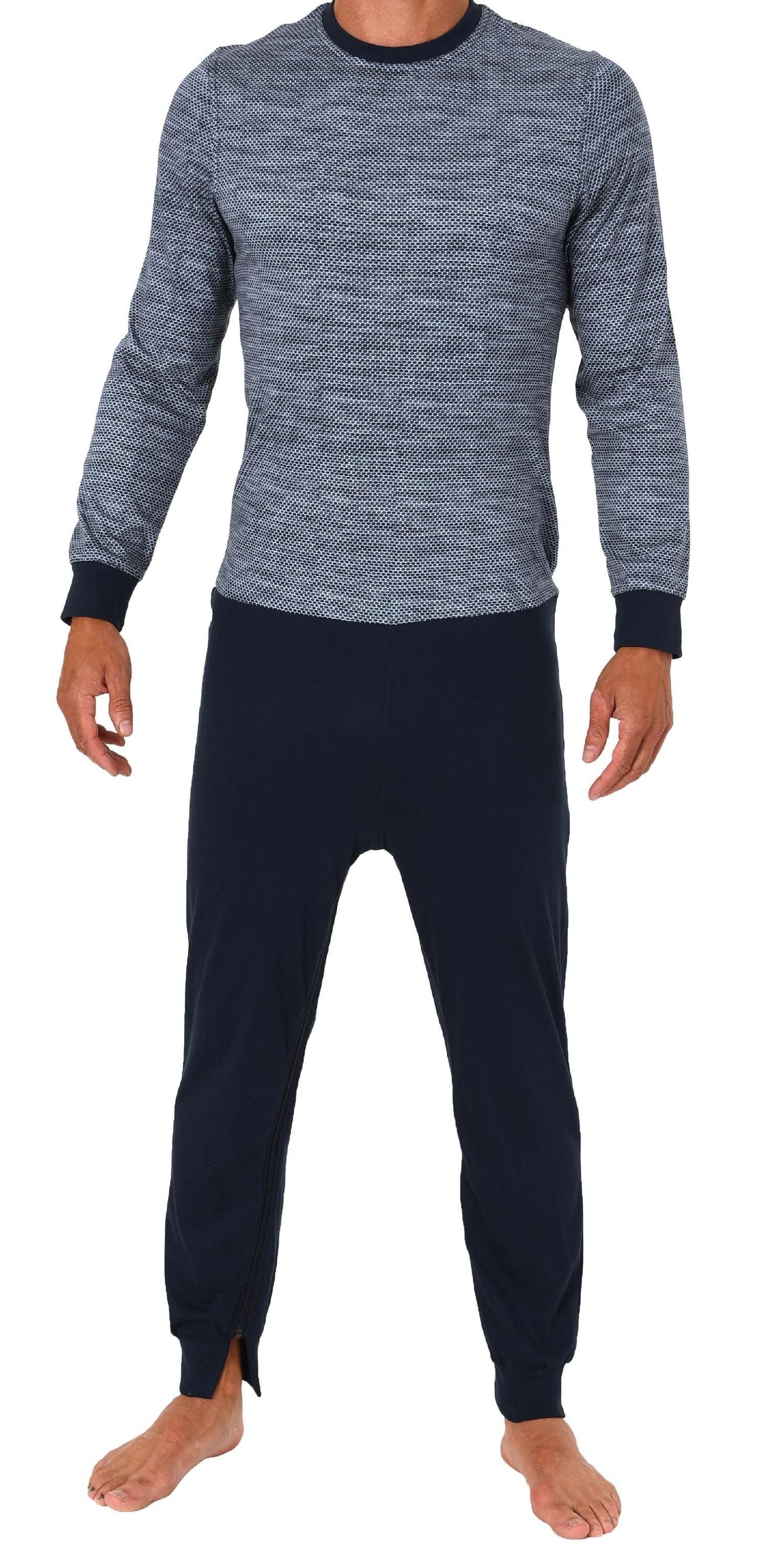 Normann Care Pyjama Pflegeoverall langarm für Herren, Reißverschluss an Rüc günstig online kaufen