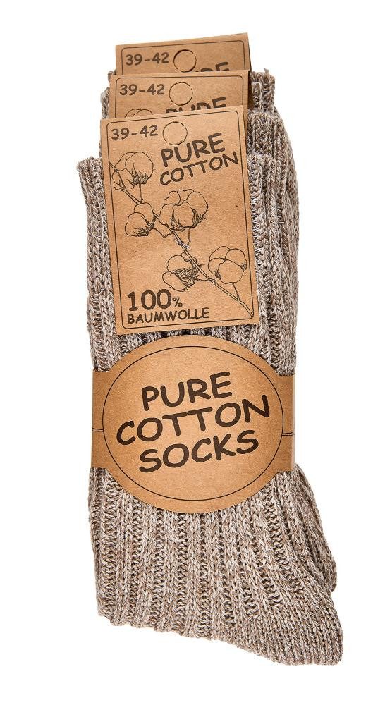Wowerat Komfortsocken 3 Paar Dicke 100%-Baumwolle Socken, Pure Cotton Socks (3 Paar) – Bild 2 von 3