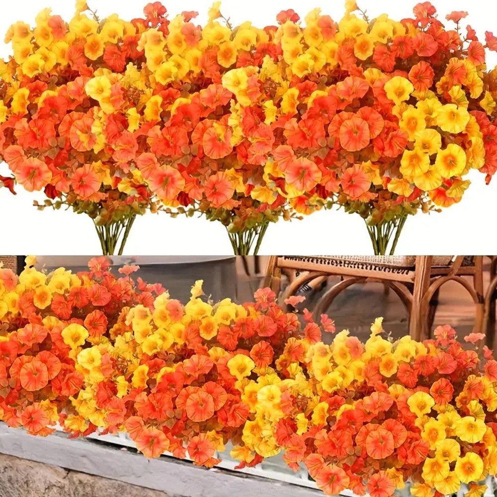 Kunstblumenstrauß 12 Bündel Herbstblumen,Herbststrauß,Veilchen Künstliche Blumen, Bomiclss, für Herbstdeko Innen Draußen Outdoor Deko von Bomiclss