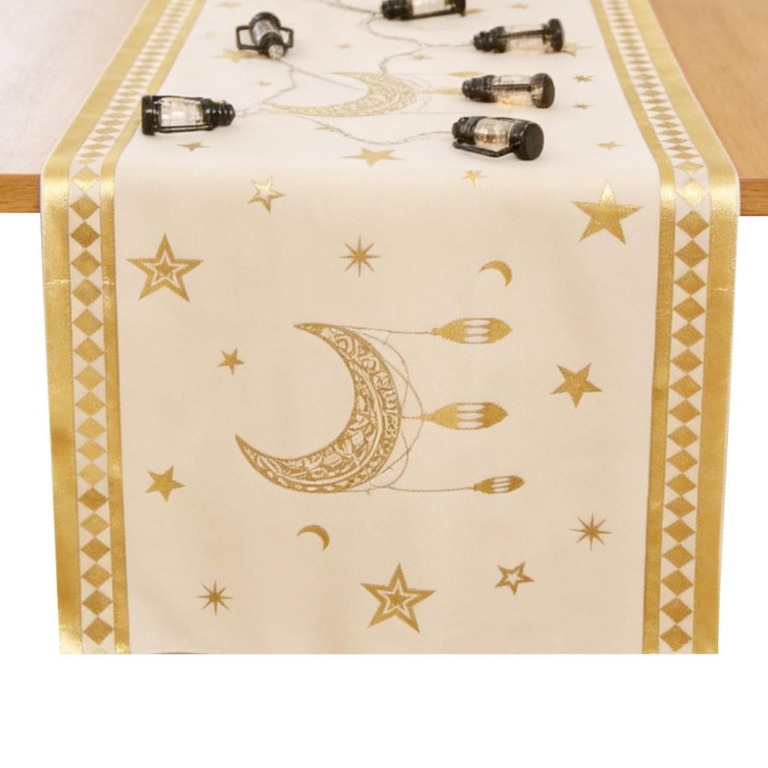 LuxusKollektion Tischläufer Tischläufer Ramadan Stern Mond islamisch 36x180cm