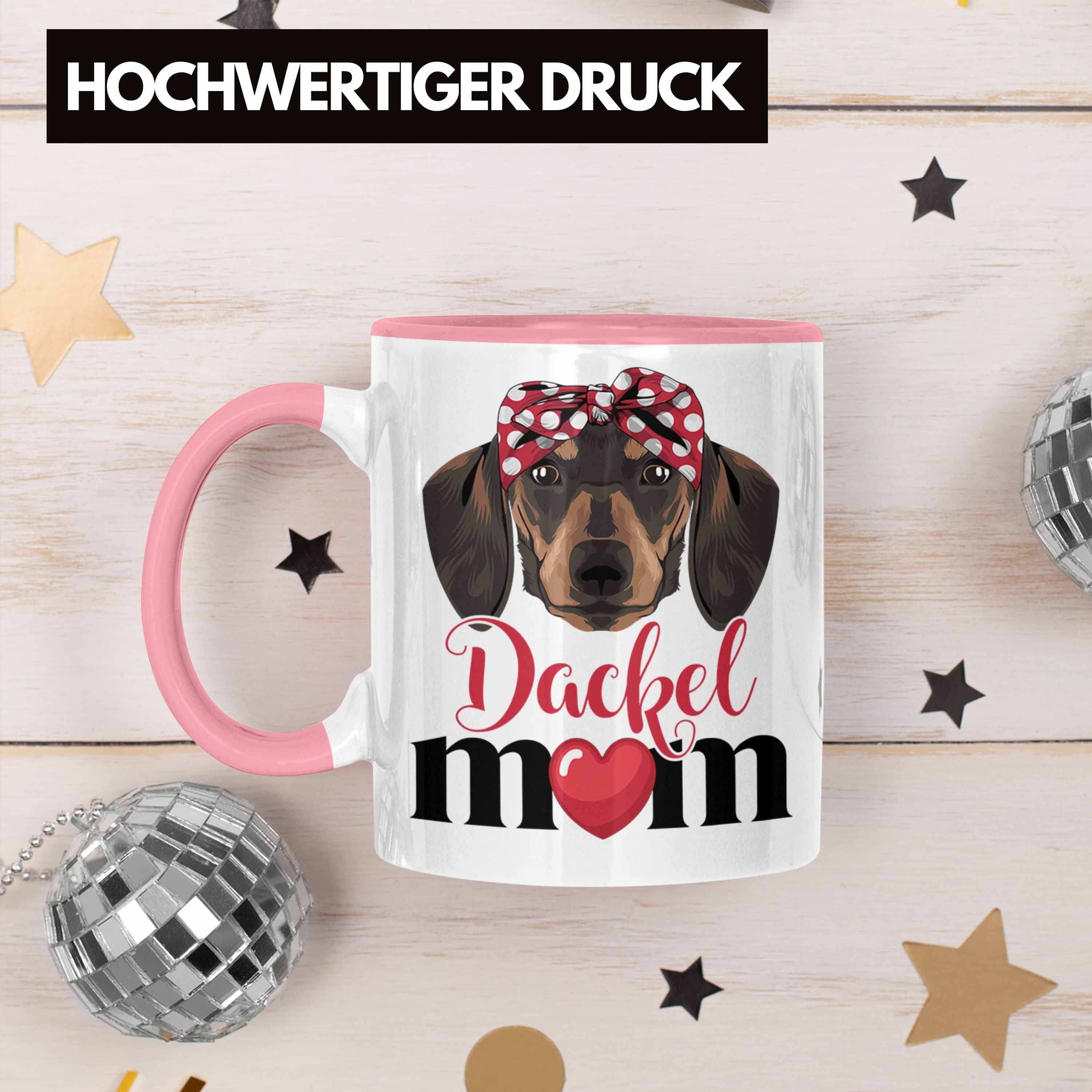 Tasse Geschen Rosa Dackel-Besiterin Frauchen Tasse Mom Dackel Trendation Geschenk Grafik für