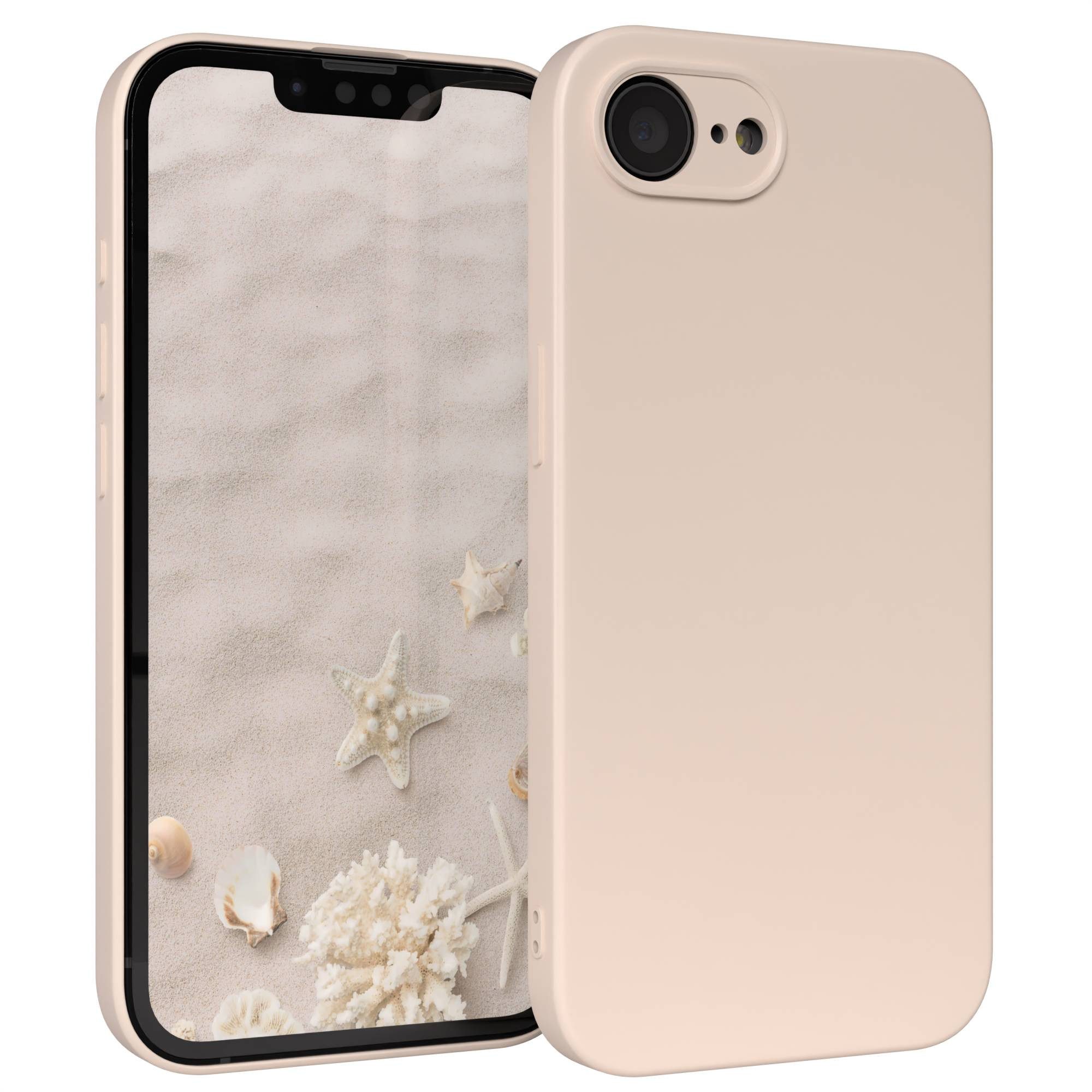 EAZY CASE Handyhülle für Apple iPhone 16e Hülle Silikon 6,1 Zoll, Bumper Case Matt Slimcover Silikonschutzhülle elastisch Taupe / Beige