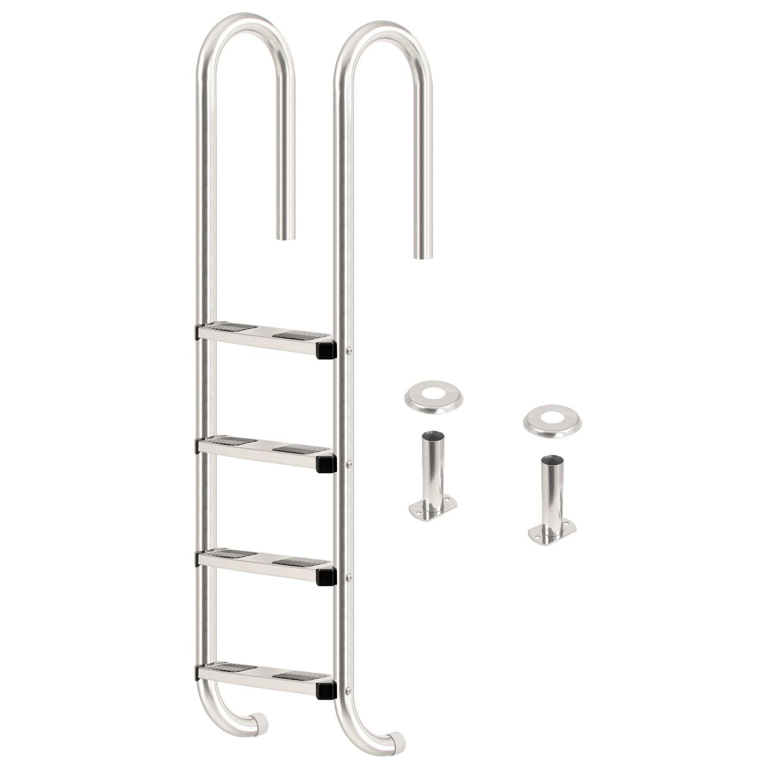 Zelsius Poolleiter Edelstahl Poolleiter mit 4 Stufen, 50 x 26,5 x 157 cm, Pool Einstieg