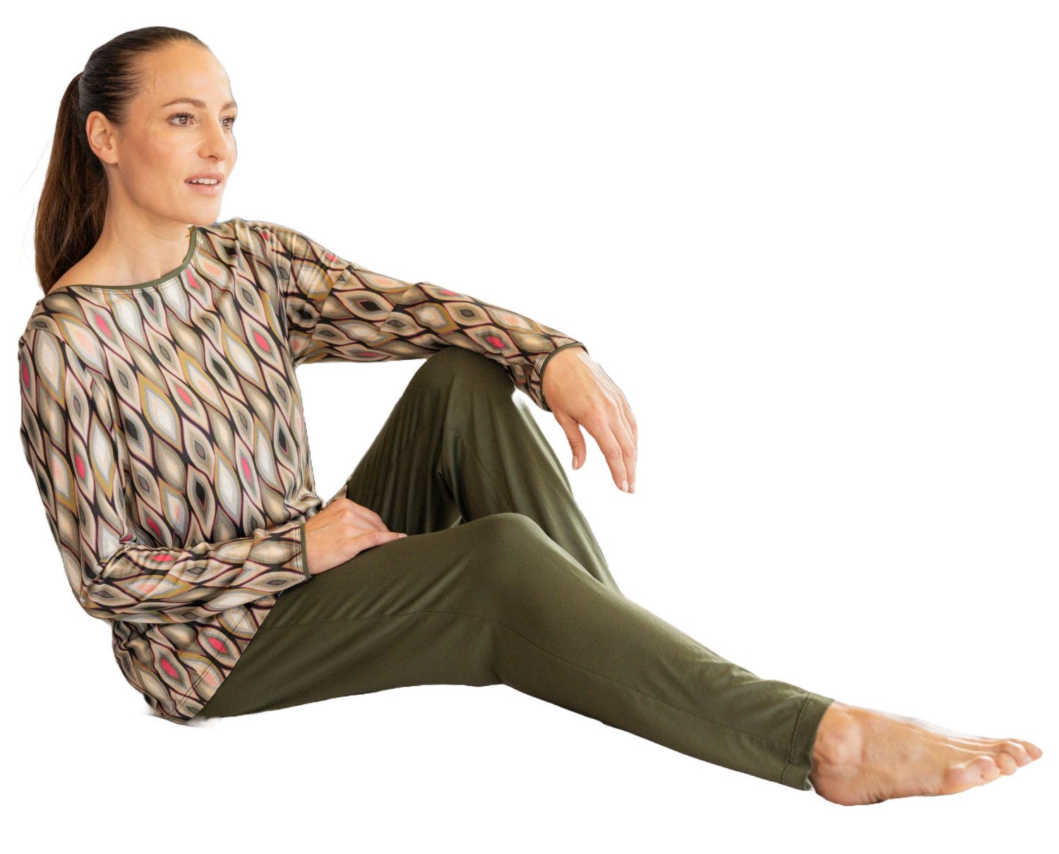 HUTSCHREUTHER Schlafanzug Damen Pyjama Langarm (2 tlg) Modisches Design