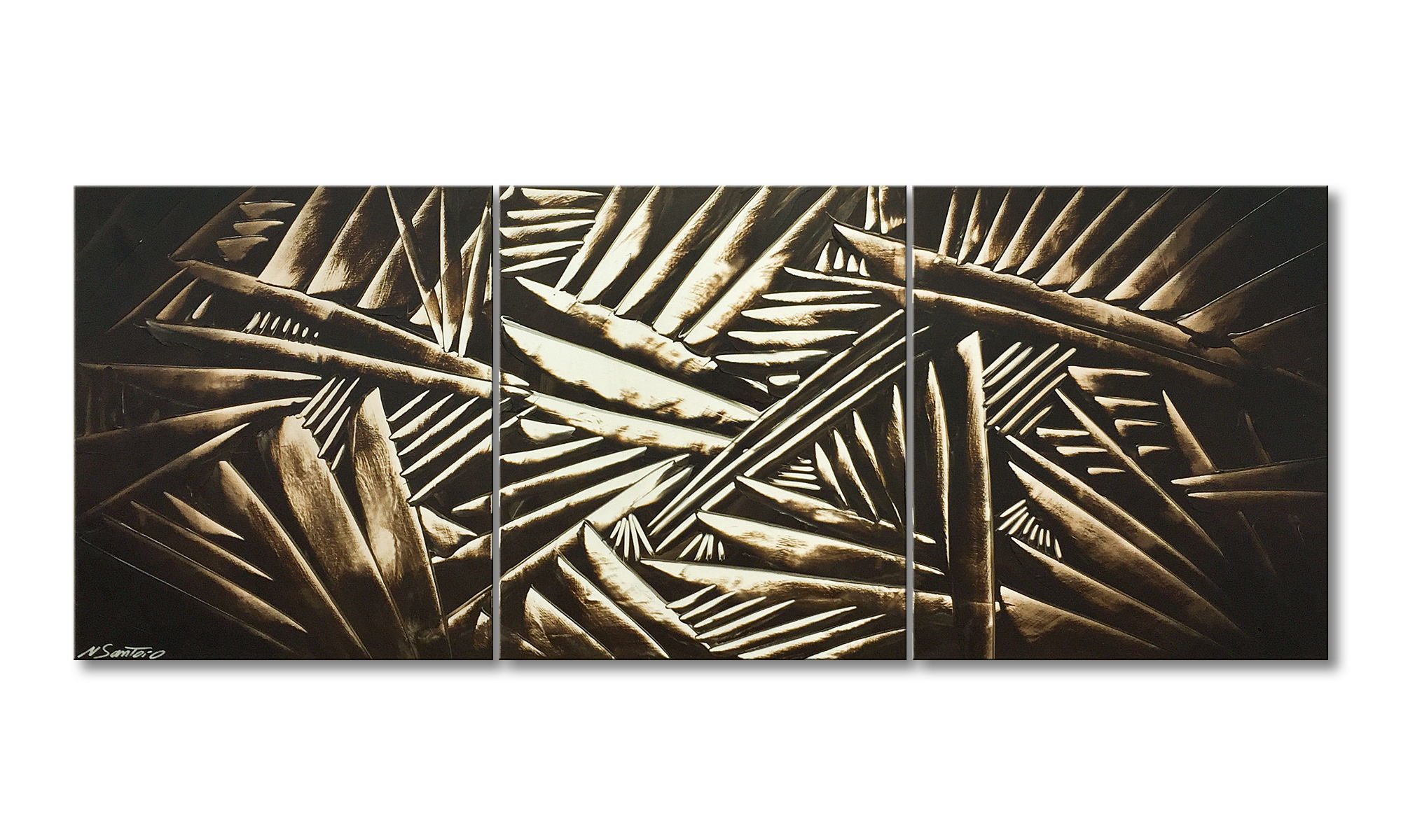 WandbilderXXL Gemälde Underwood 180 x 70 cm, Abstraktes Gemälde, handgemaltes Unikat