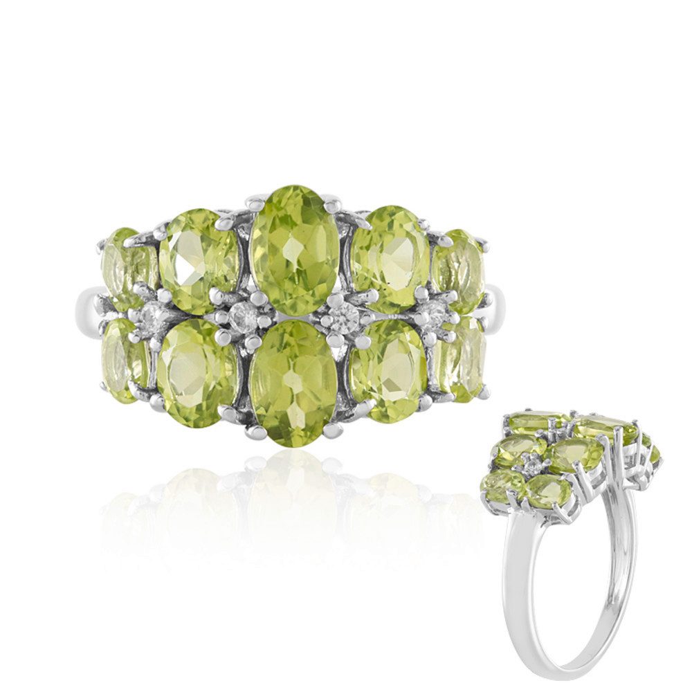 Cavill Silberring Cavill Peridot Silberring Ovalschliff 2,86 ct Zirkon Tansania modisch (1-tlg)