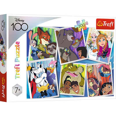 Trefl Puzzle Trefl 13299 Disney 100 Jahre Disney Figuren Puzzle, 200 Puzzleteile