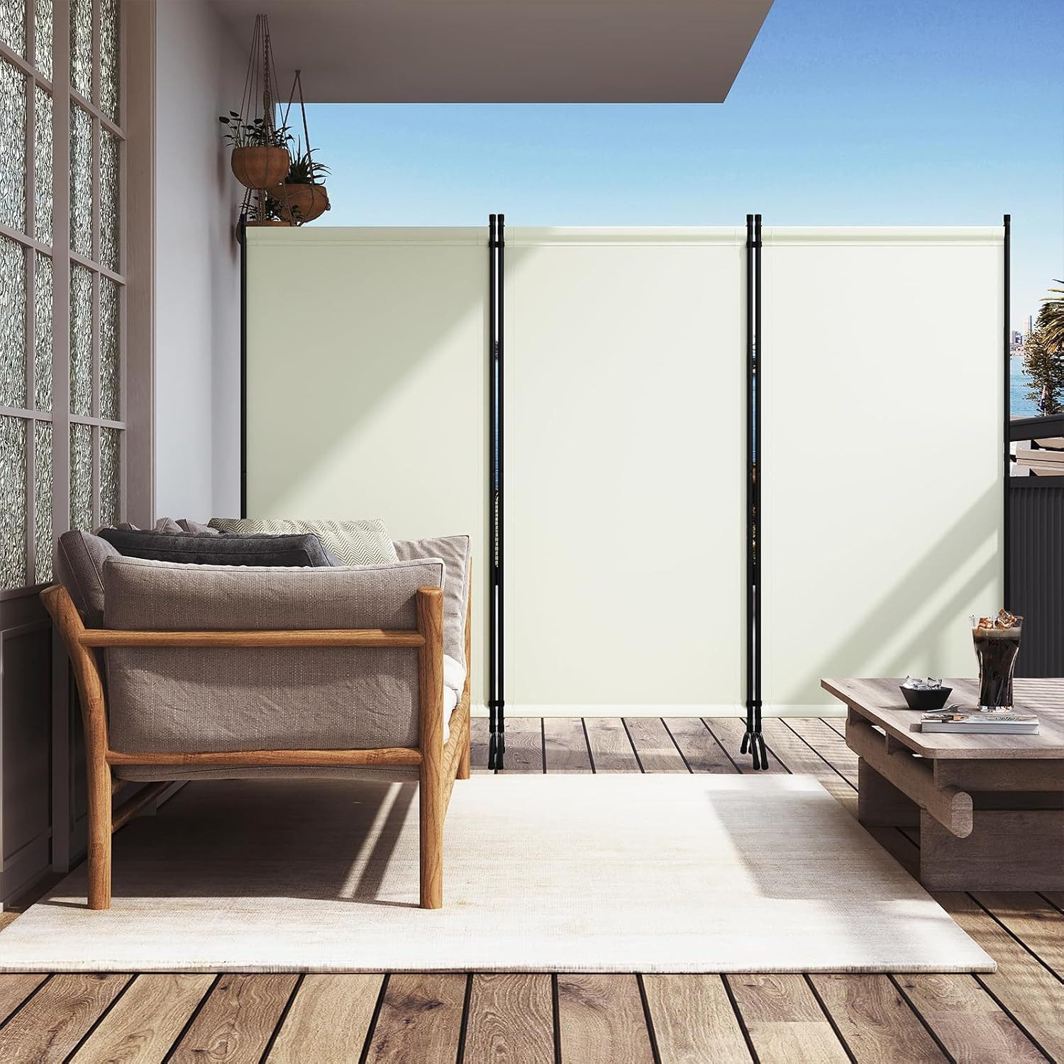 Woltu Paravent, 3-teilig 255x182 cm, Trennwand klappbar, Raumteiler freiste günstig online kaufen