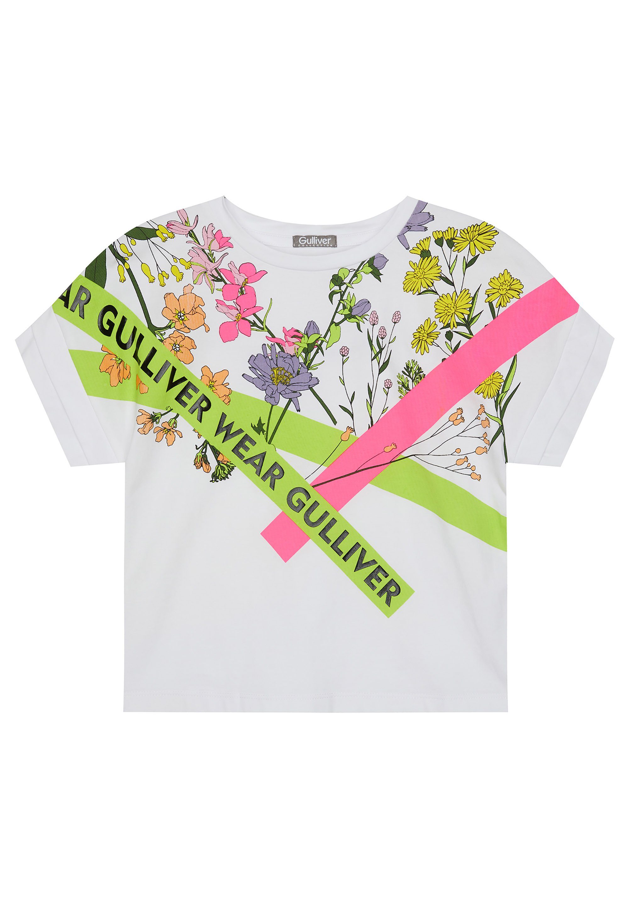 Gulliver Sport Zuhause für floralem mit Super und Freizeit Schule, geeignet T-Shirt Print,