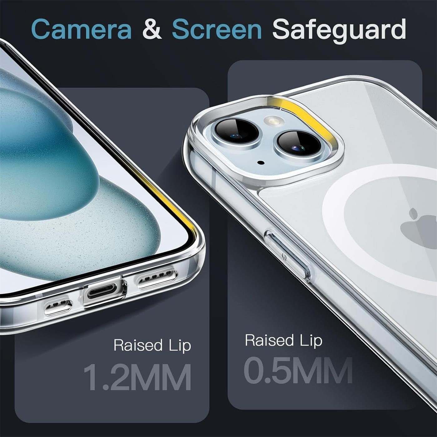 CoolGadget Handyhülle Premium Silikon Handy Case für iPhone 15 6,1 Zoll, Hülle Transparent Schutzhülle kompatibel mit MagSafe Zubehör – Bild 4 von 5