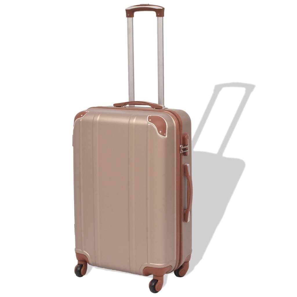 vidaXL Trolley Champagner - 4-teilig Koffer Reisekoffer Hartschalenkoffer Trolley Kof