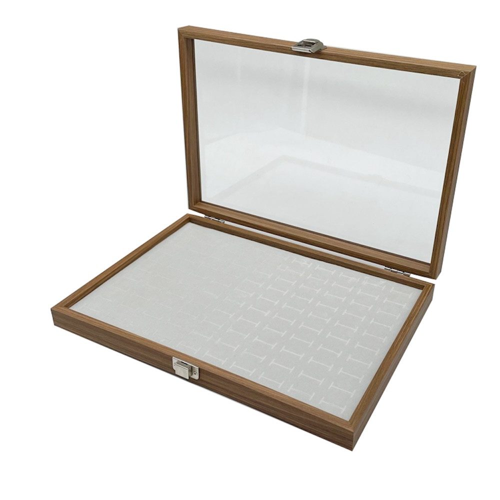 mixed24 Schmuckkasten Holz Ringlade 100 Schlitze Ringe Ohrringe Aufbewahrun günstig online kaufen