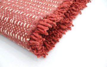 Wollteppich Shaggy Teppich handgewebt rot, morgenland, rechteckig, Höhe: 40 mm