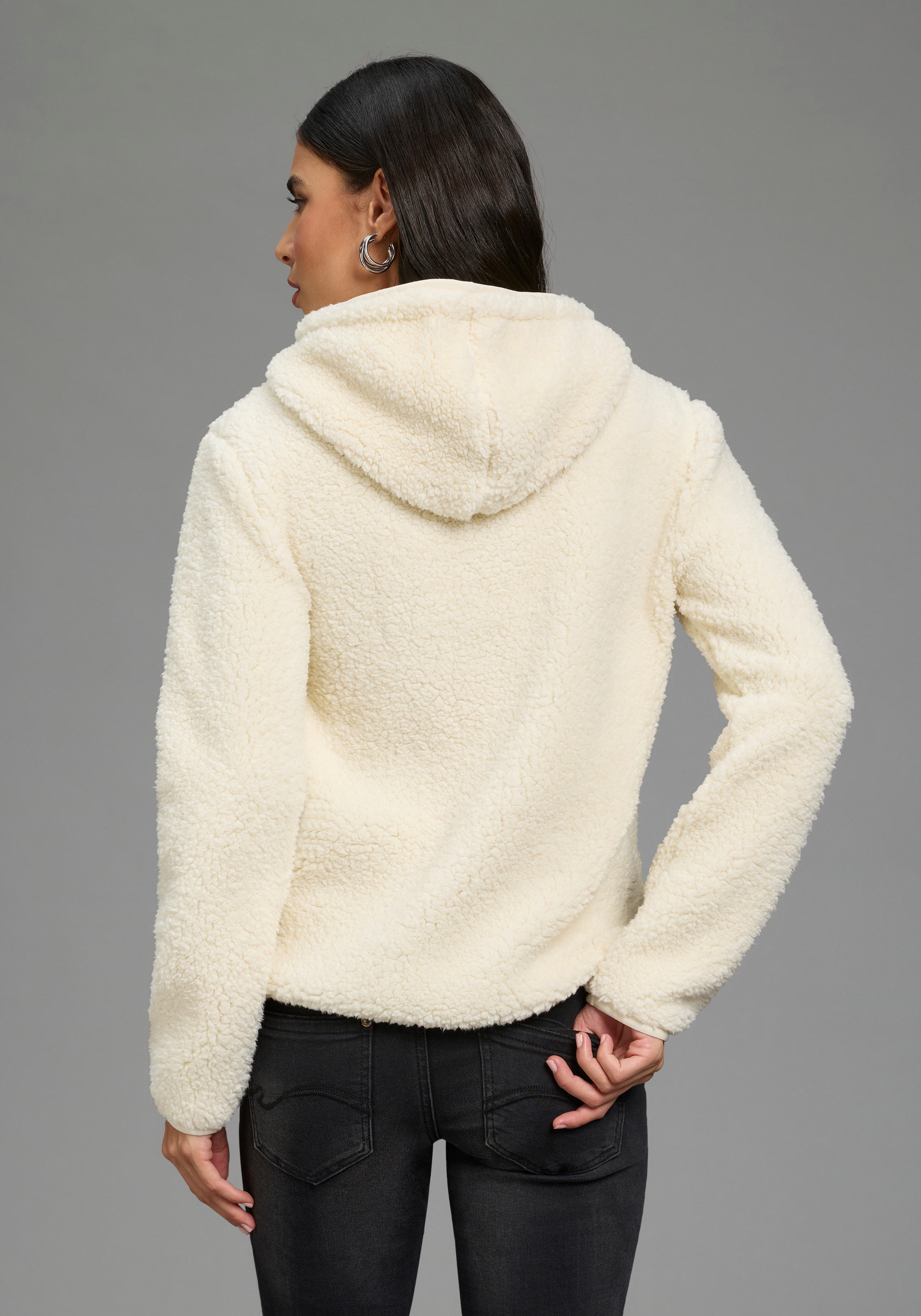 Laura Scott Fleecepullover (1-tlg) aus kuscheligem Teddyfleece mit Kapuze und Reißverschluss – Bild 2 von 5