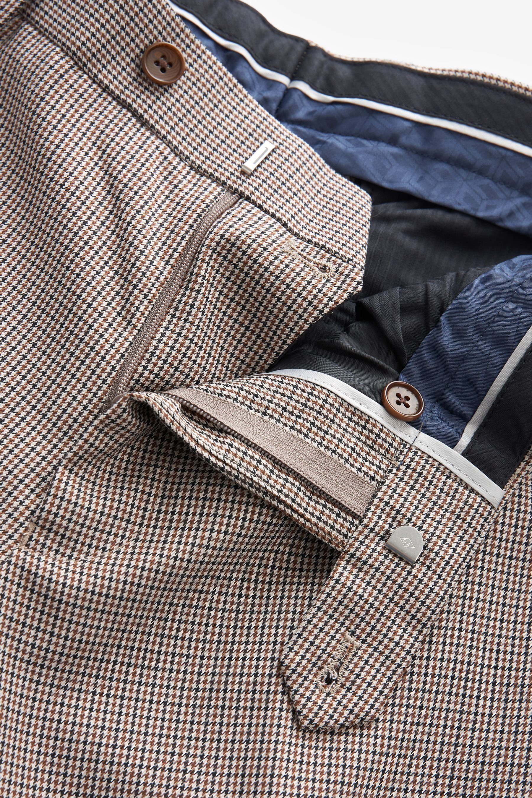 Slim-Fit mit (1-tlg) Karos: Next Anzughose Hose Wollgemisch Anzug aus