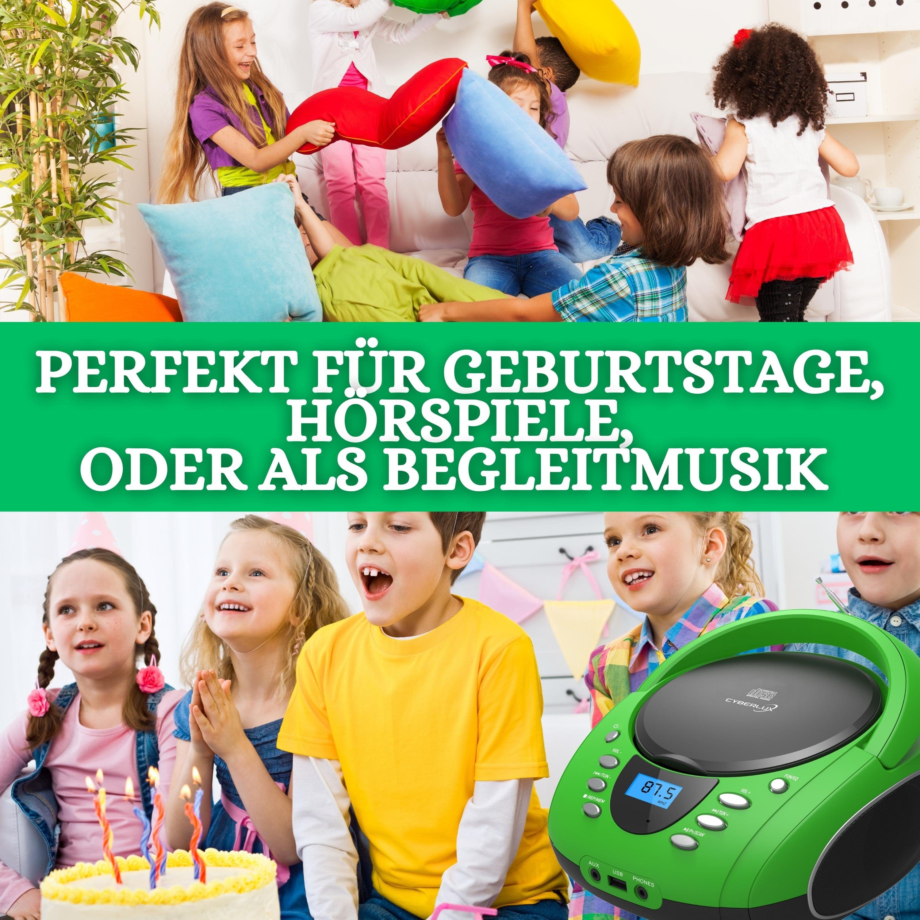 Cyberlux USB) MP3 CD (CD, CL-700 tragbar, tragbarer Player Kinder FM Musikbox, Boombox, CD-Player mit Radio