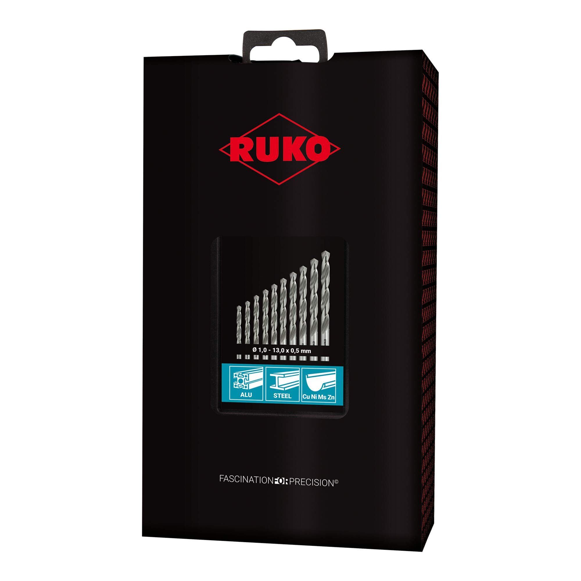 Ruko Holzbohrer RUKO Spiralbohrersatz DIN 338 Typ N HSS G in Kunststoffkassette (ABS)
