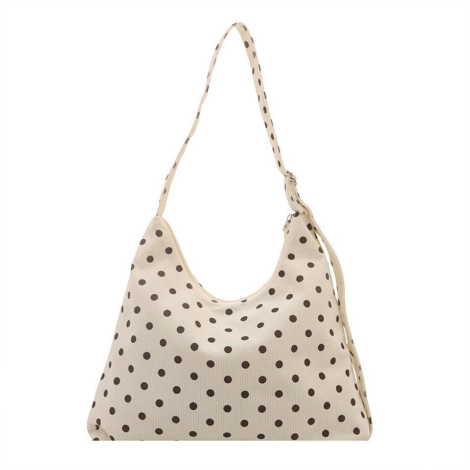 Zaewry Schultertasche Retro gepunktete Cord-Schultertasche mit großer Kapazität, Tote Bag, geeignet für Arbeit, Reisen und Freizeit