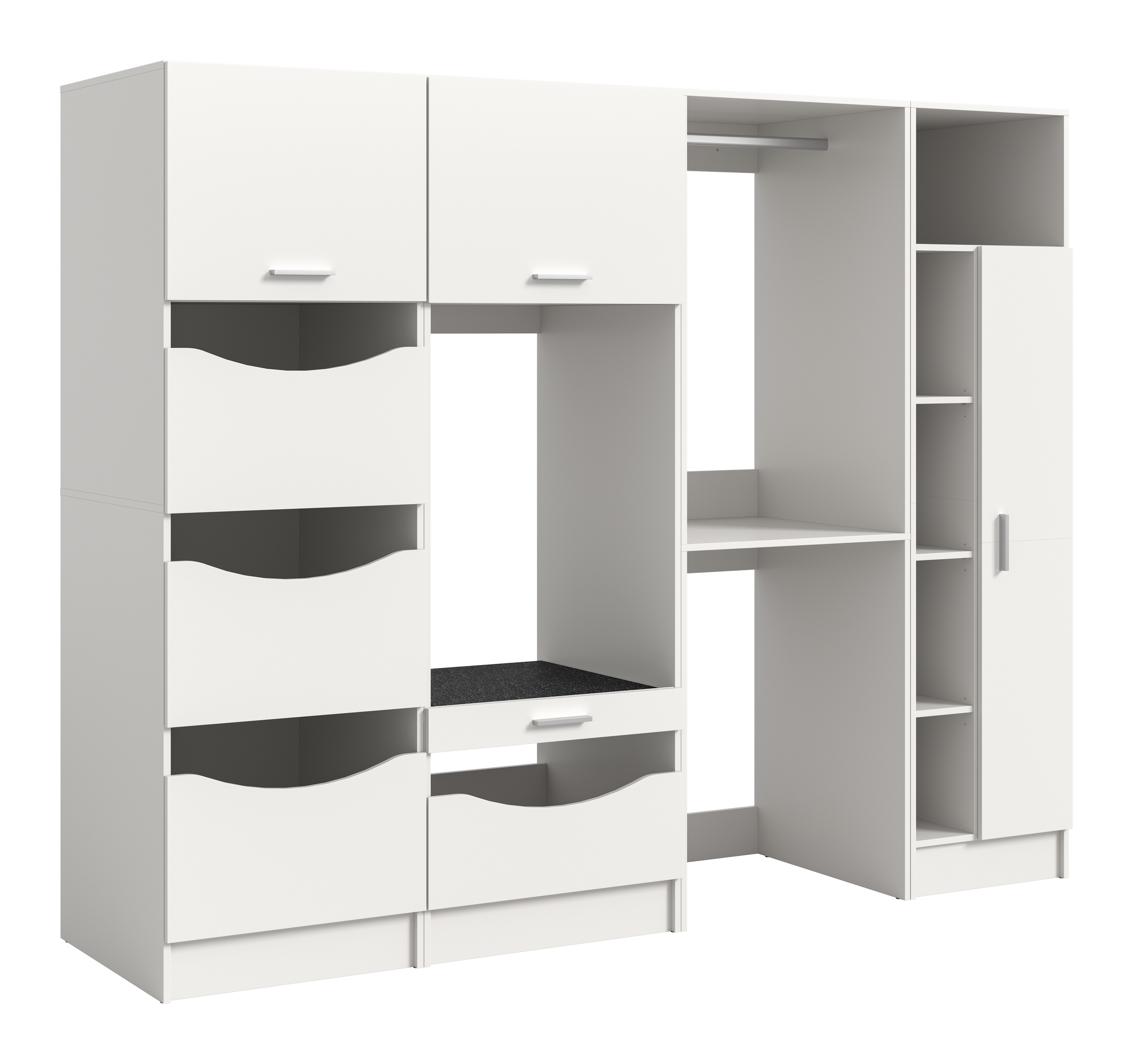 welltime Badmöbel-Set FALAS, 4-teilig, Hauswirtschaftsraum Set, Breite 248 cm, (Set, 4-St., 1x Wäscheschrank, 2x Waschmaschinenumbauschrank …