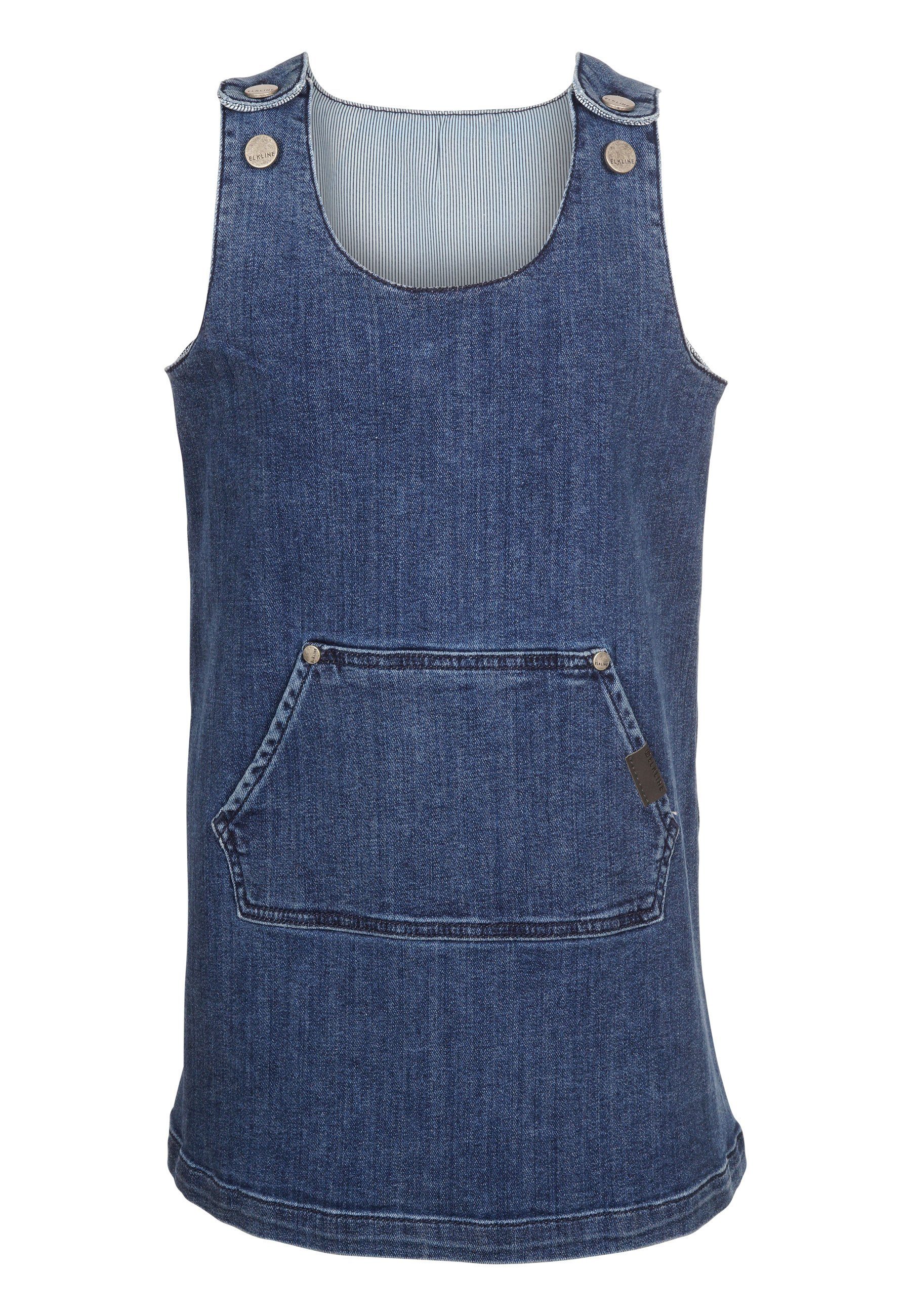 Elkline Sommerkleid Littledream Jeanskleid mit Knopfleiste und Kängurutasche blue - denim