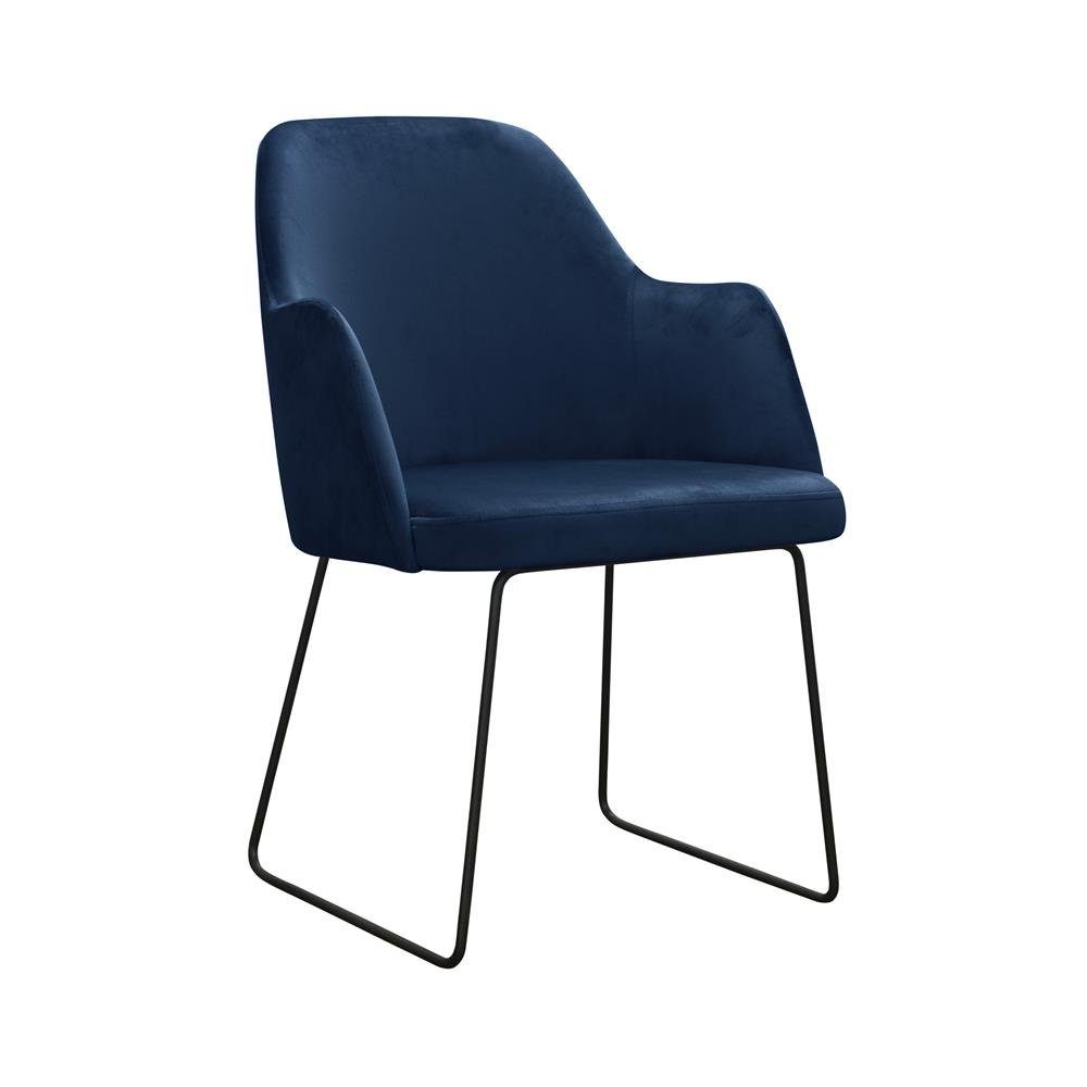 JVmoebel Stuhl, Moderne Lehnstühle Gruppe 6 Stühle Set Grau Polster Armlehne Design Garnitur Blau