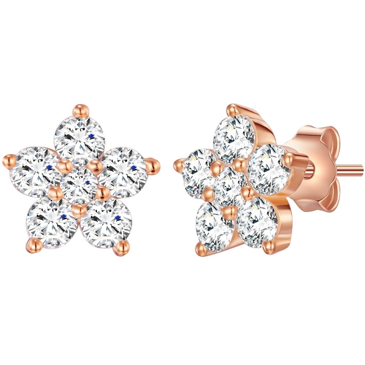 Rafaela Donata Paar Ohrstecker Blume roségold, mit Zirkonia günstig online kaufen