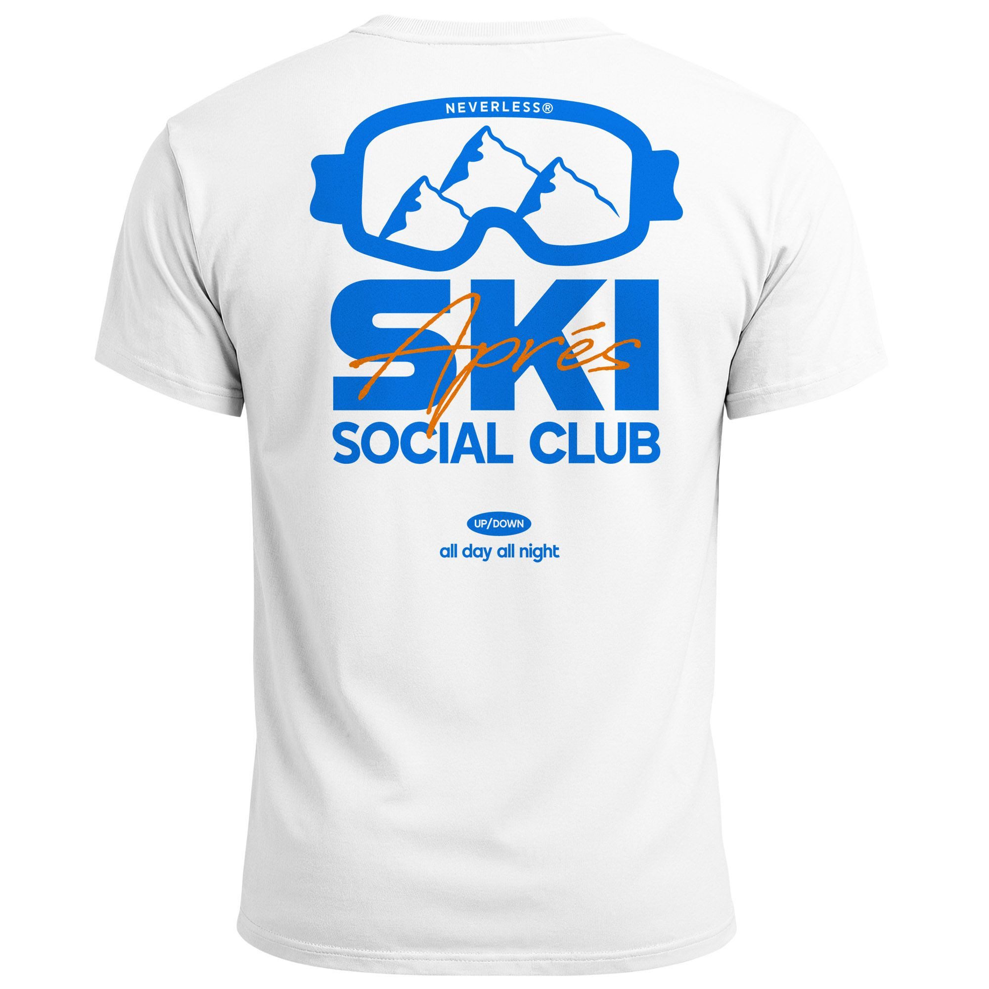 Neverless Print-Shirt Herren T-Shirt Backprint Après Ski Outfit Social Club Skifahren mit Print