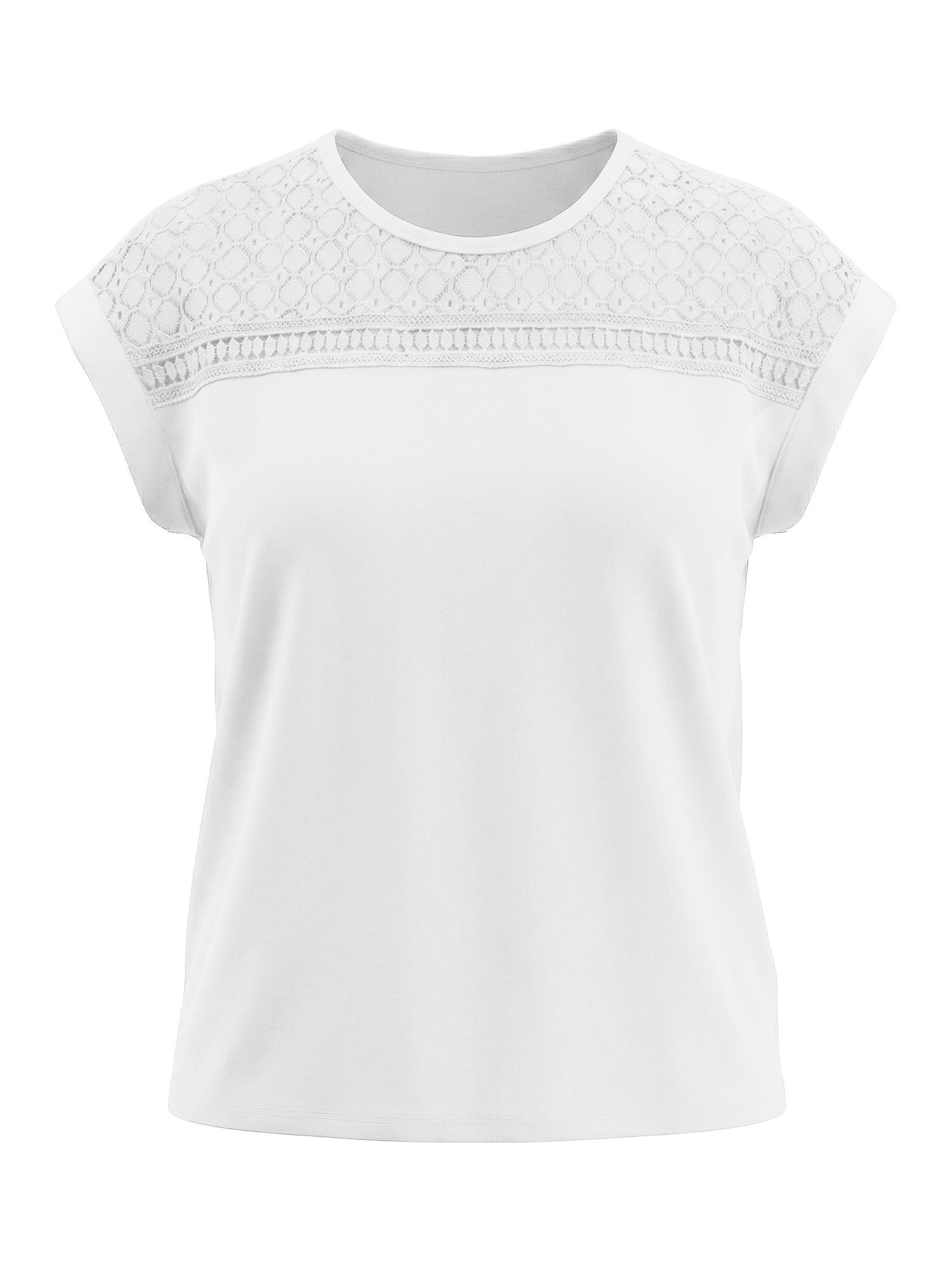 T-Shirt Damen Freizeit Bluse mit Spitze