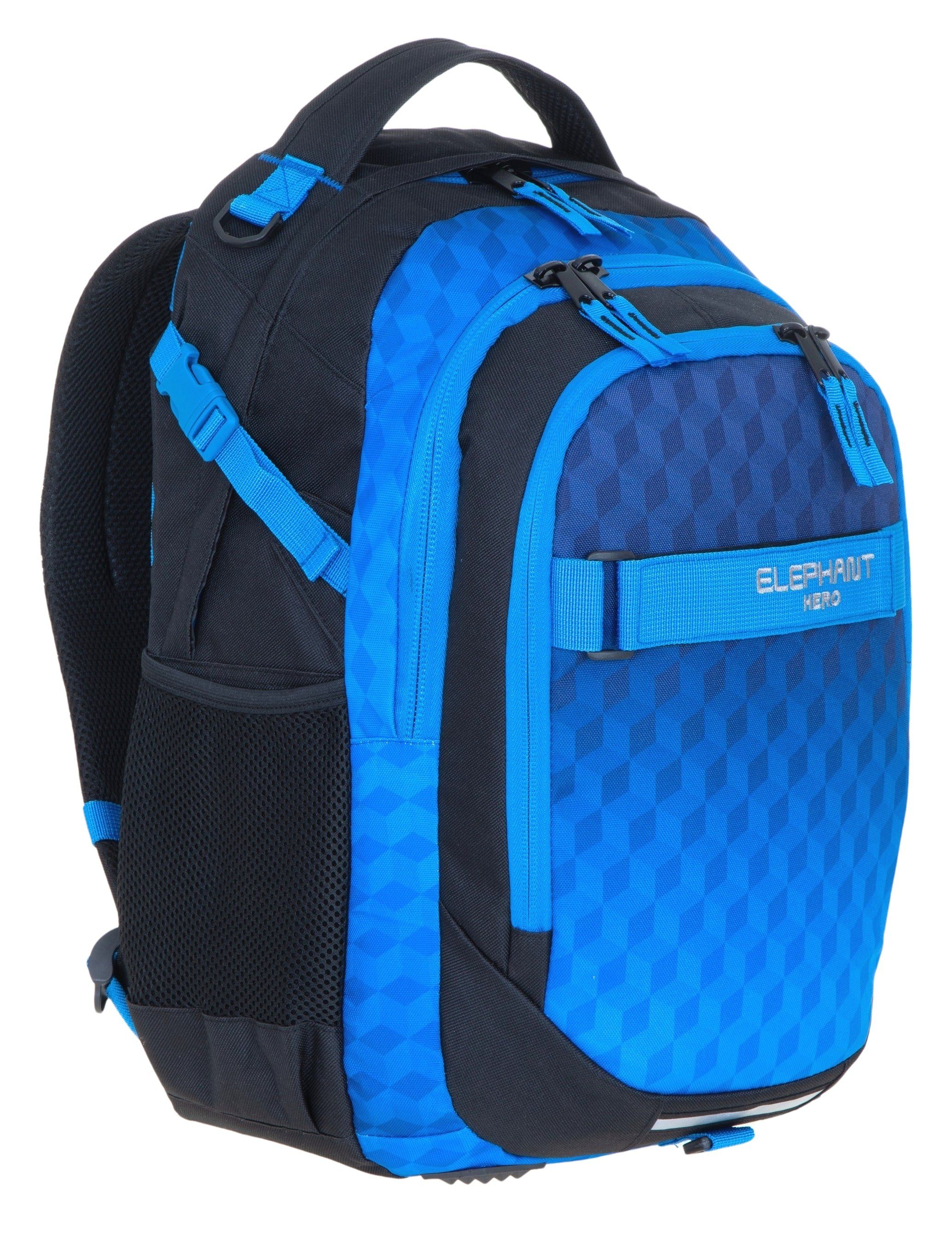 ELEPHANT Schulrucksack Hero Signature Schultasche (Set, 3-tlg., 3 Teile Rucksack Sporttasche Mäppchen Box), Softcase Schulranzen Schulmappe +rsm – Bild 2 von 5