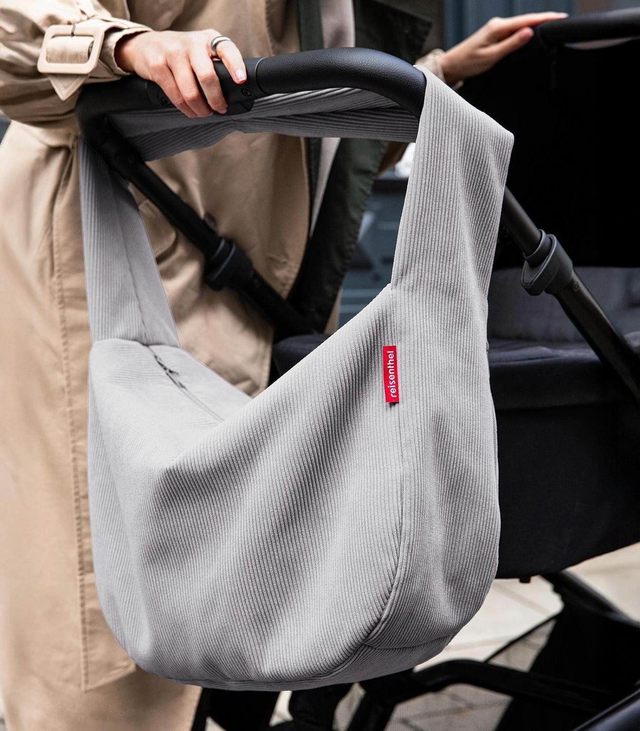 REISENTHEL® Umhängetasche MOONBAG CORD GREY, Grau, Cordoptik, Polyester, 24 Liter, B 48 x H 33 x T 14 cm